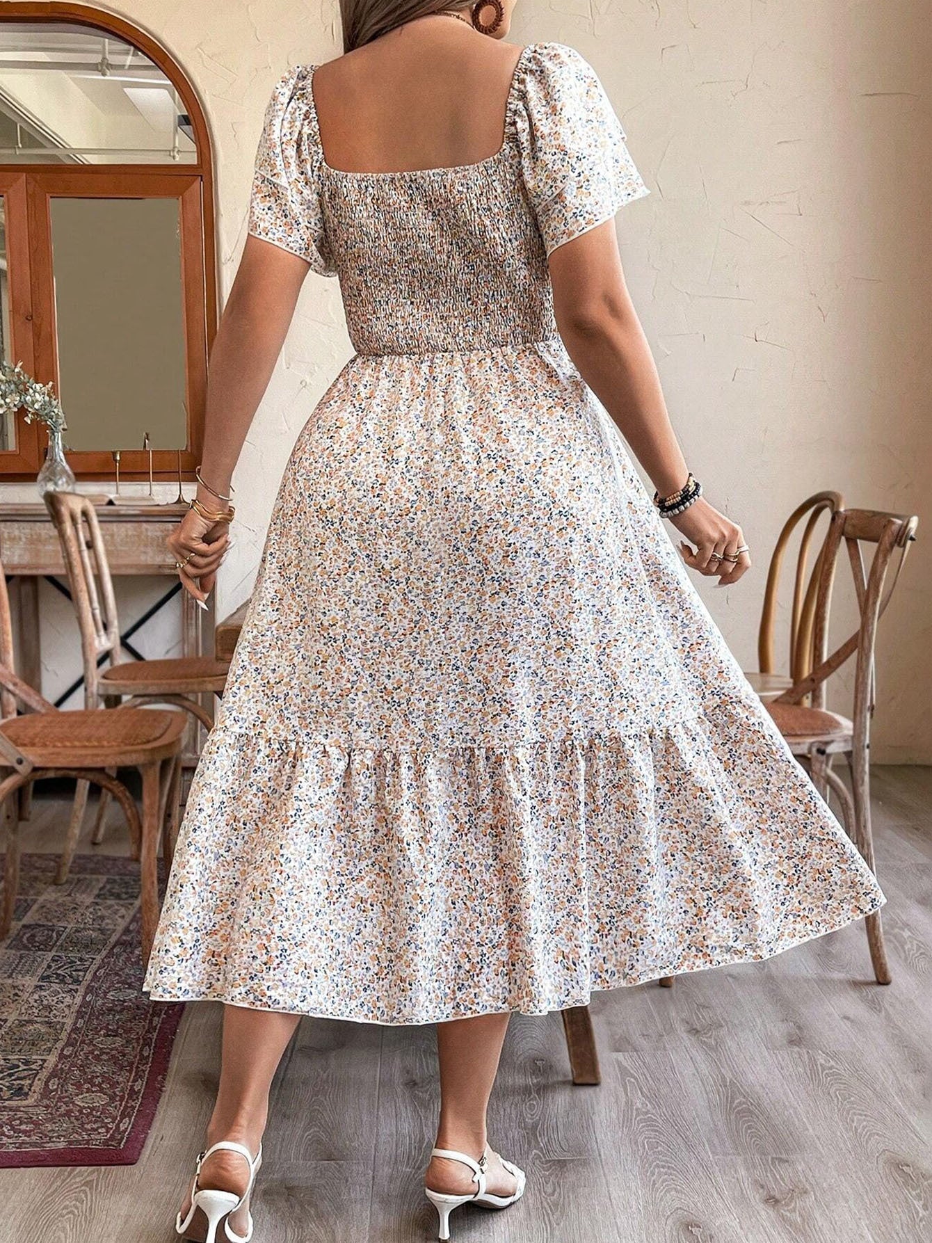 Women's Plus Size Backless Midi Dress