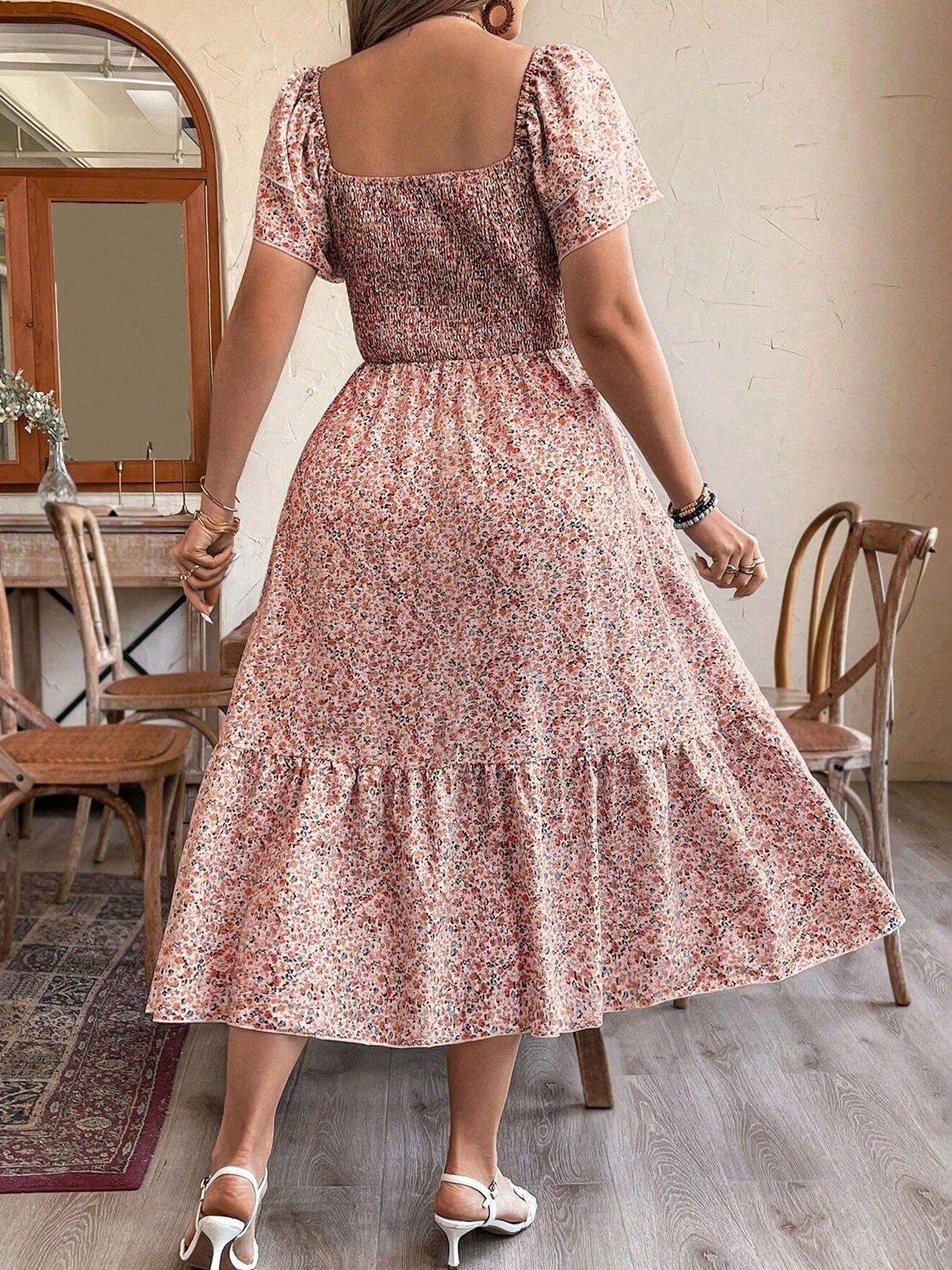 Women's Plus Size Backless Midi Dress