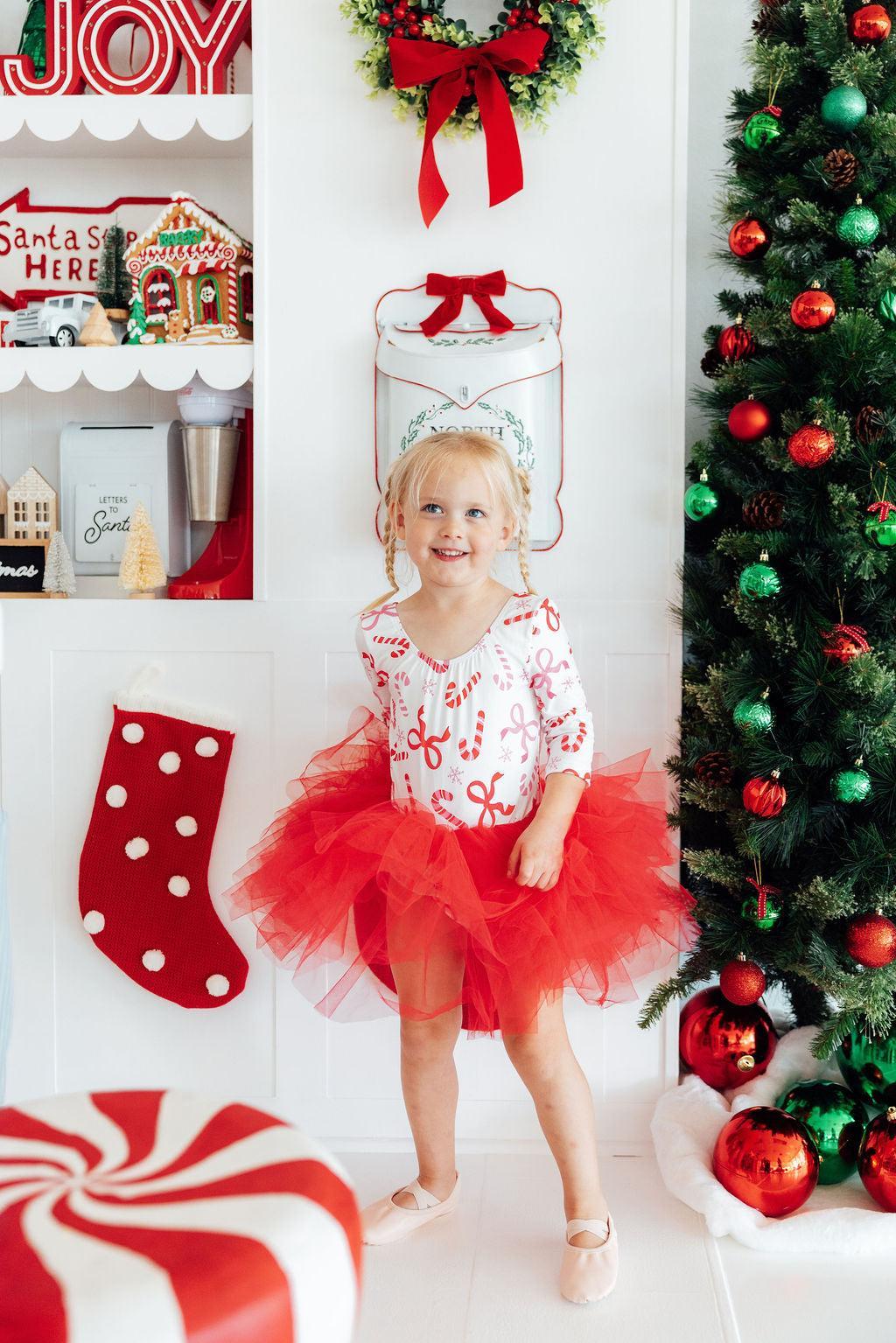 Candy Cane Lane 3/4 Tutu Leotard