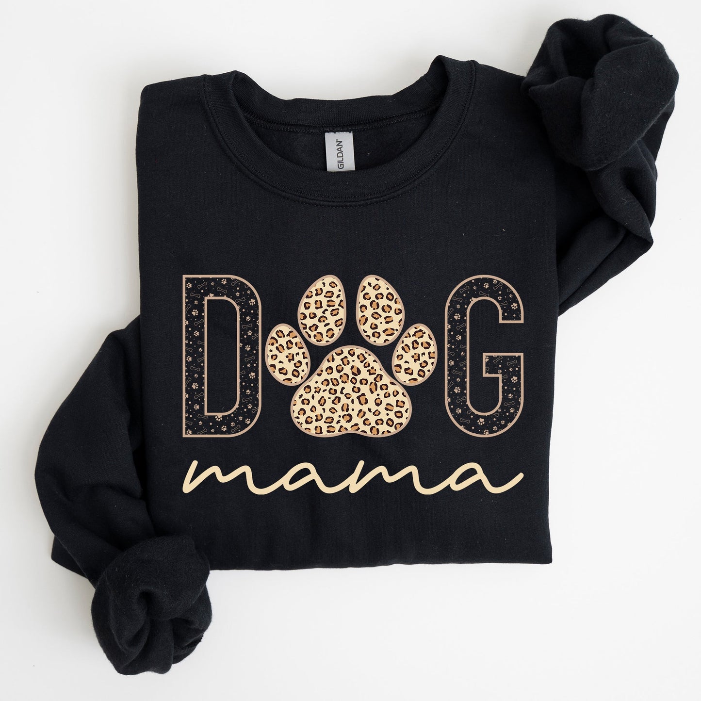 Dog Mama, Leopard Print Sweatshirt
