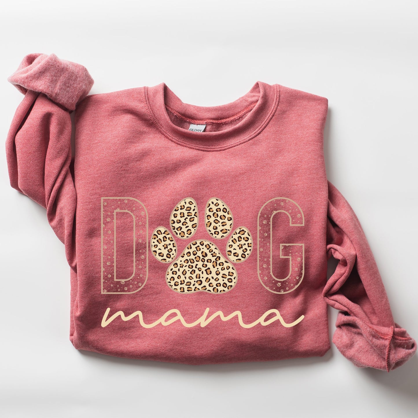 Dog Mama, Leopard Print Sweatshirt