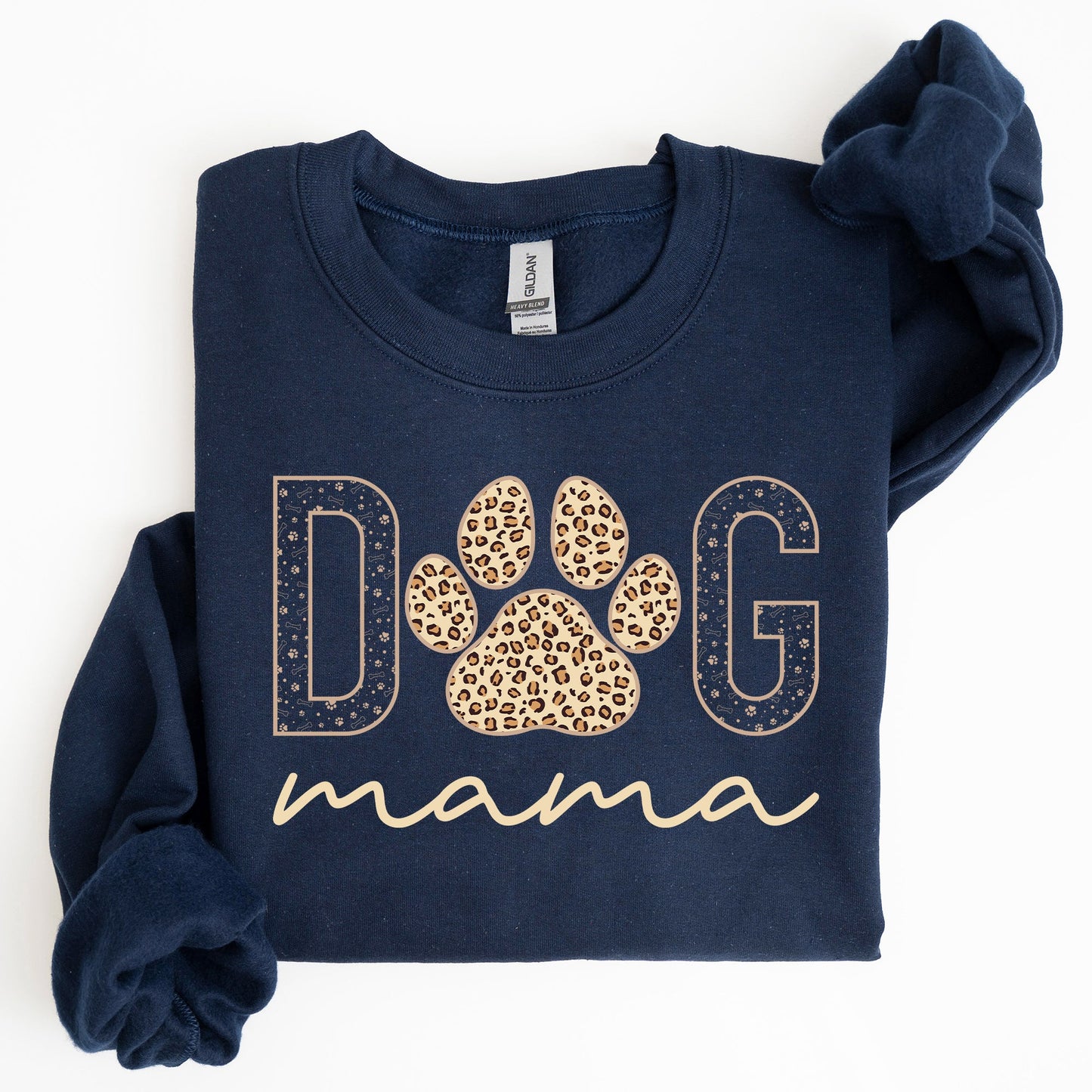 Dog Mama, Leopard Print Sweatshirt