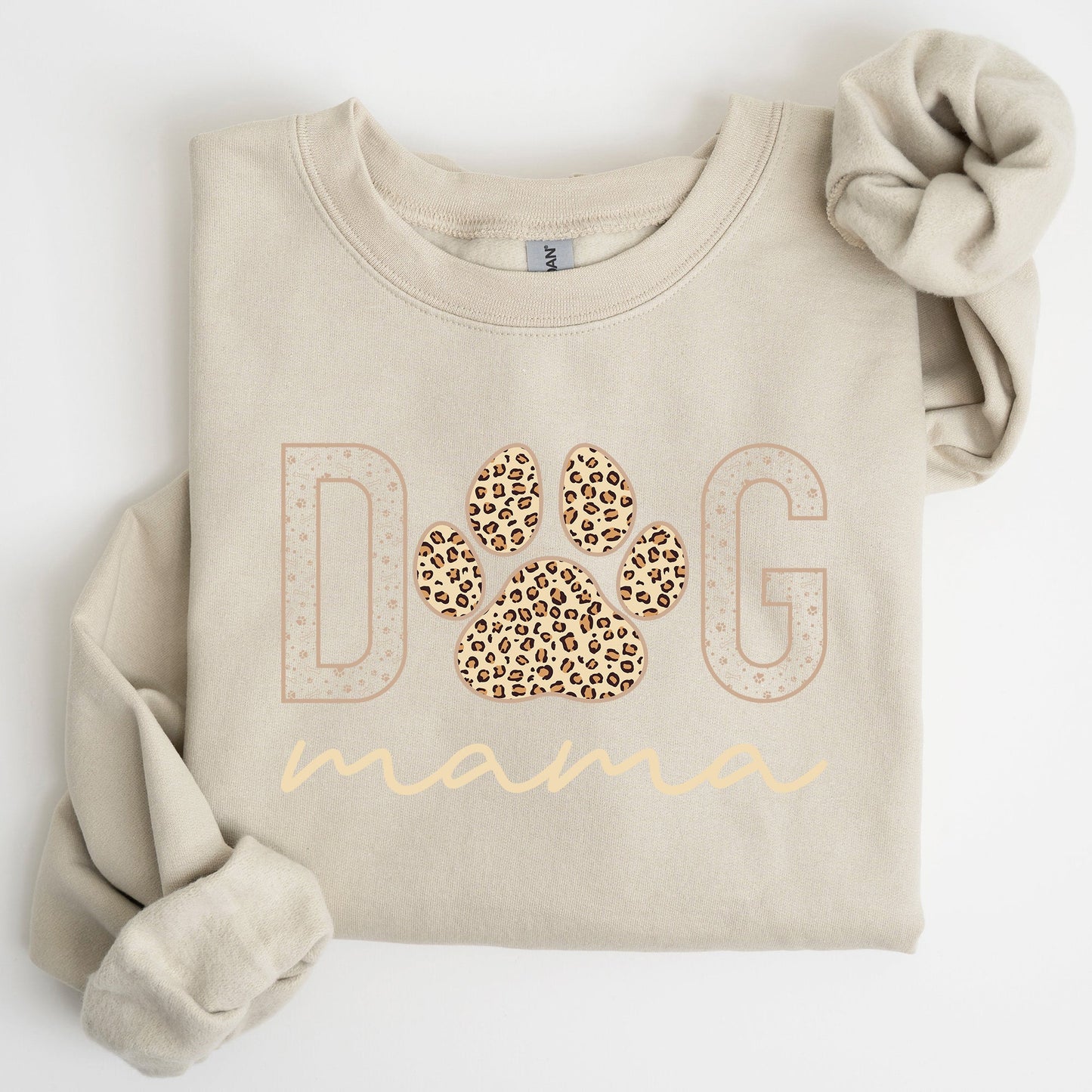 Dog Mama, Leopard Print Sweatshirt