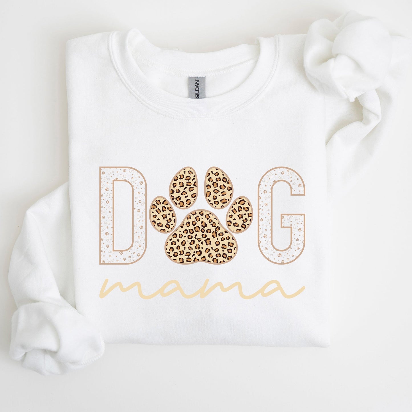 Dog Mama, Leopard Print Sweatshirt