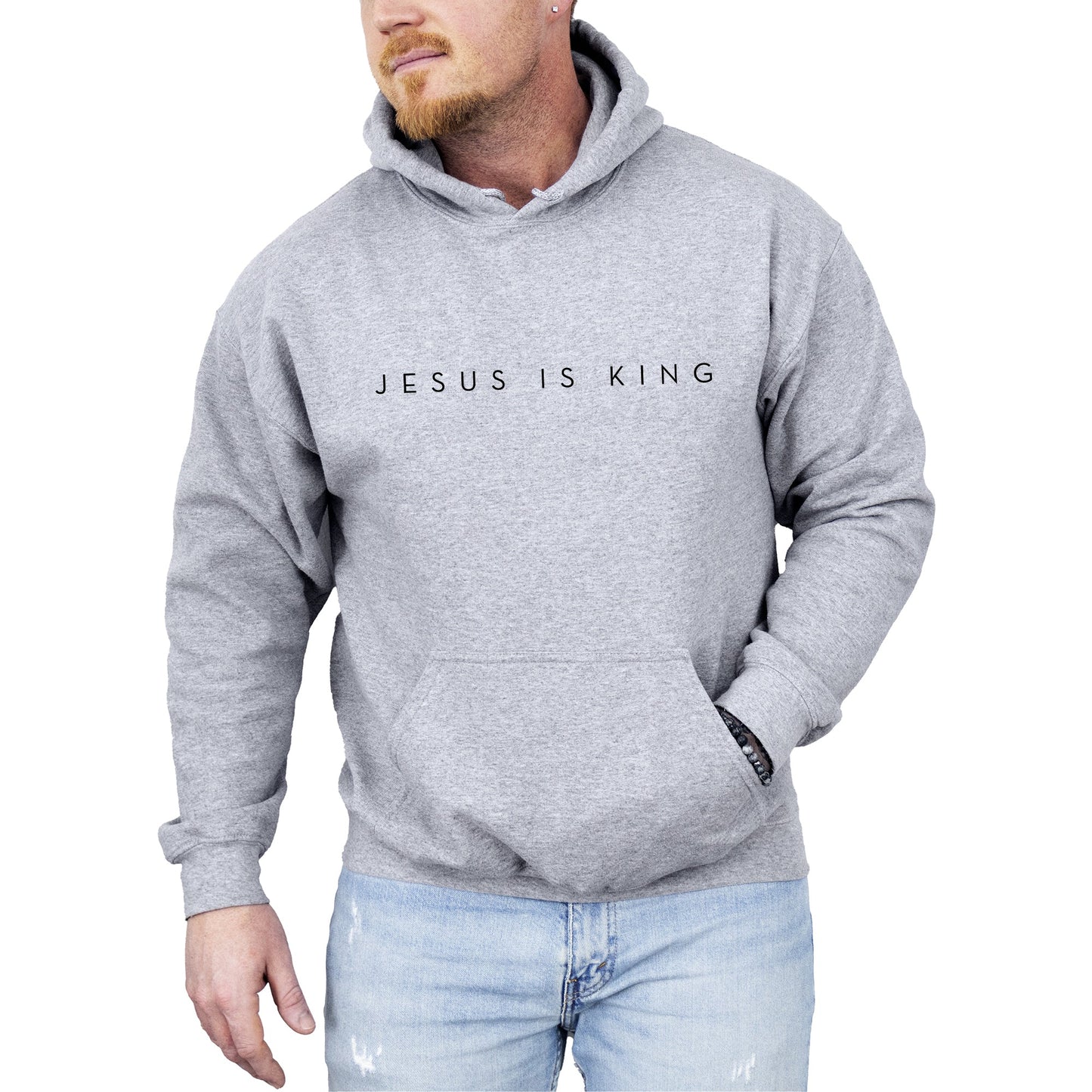Jesus Is King, Minimalist Hooded Sweatshirt