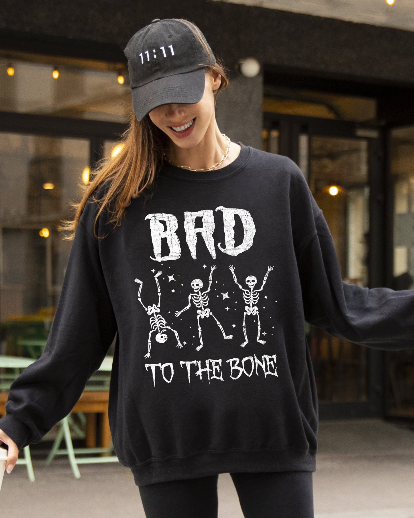 Bad To The Bone, Funny Skeleton Sweatshirt