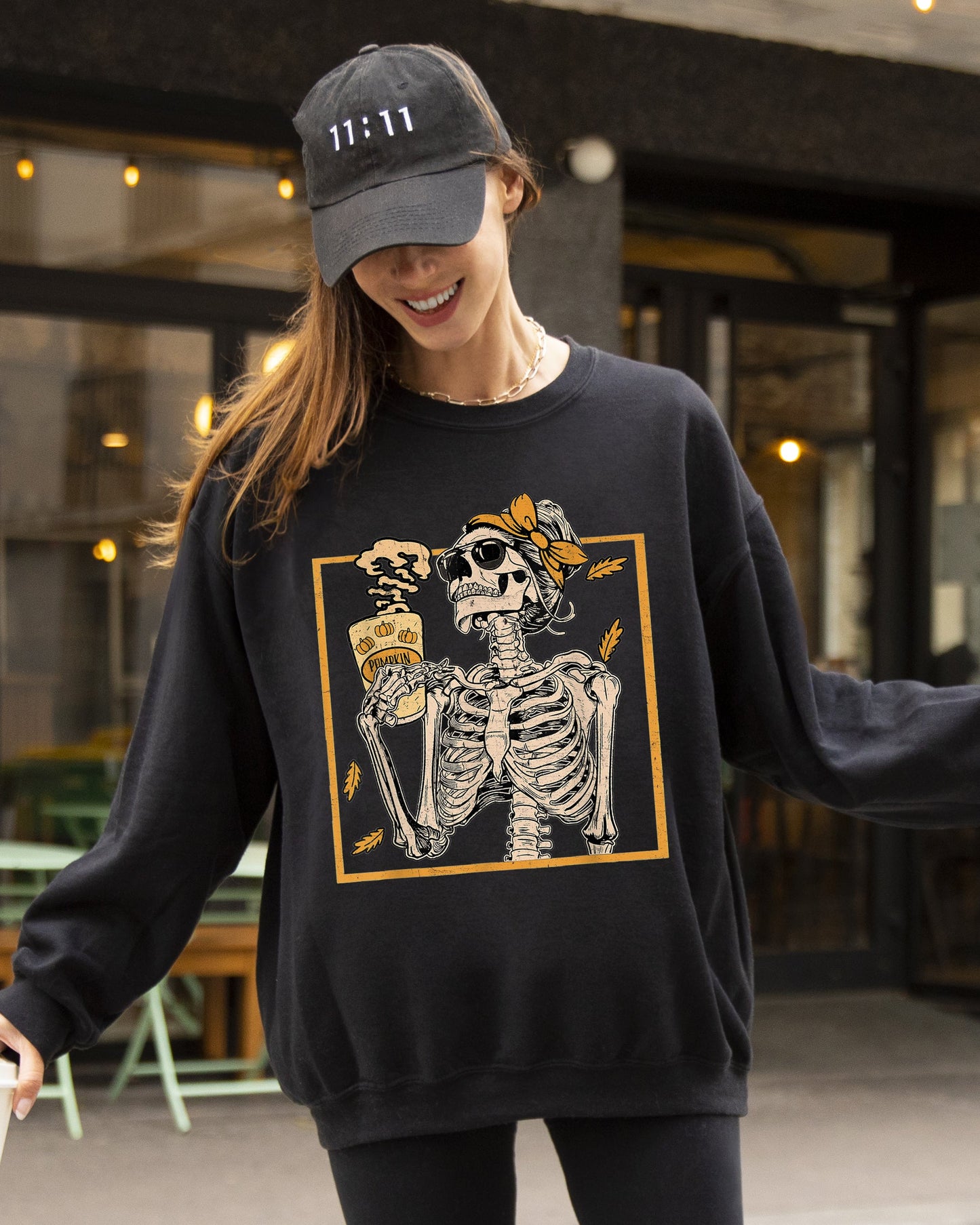 Coffee Lover Skeleton Lady Sweatshirt