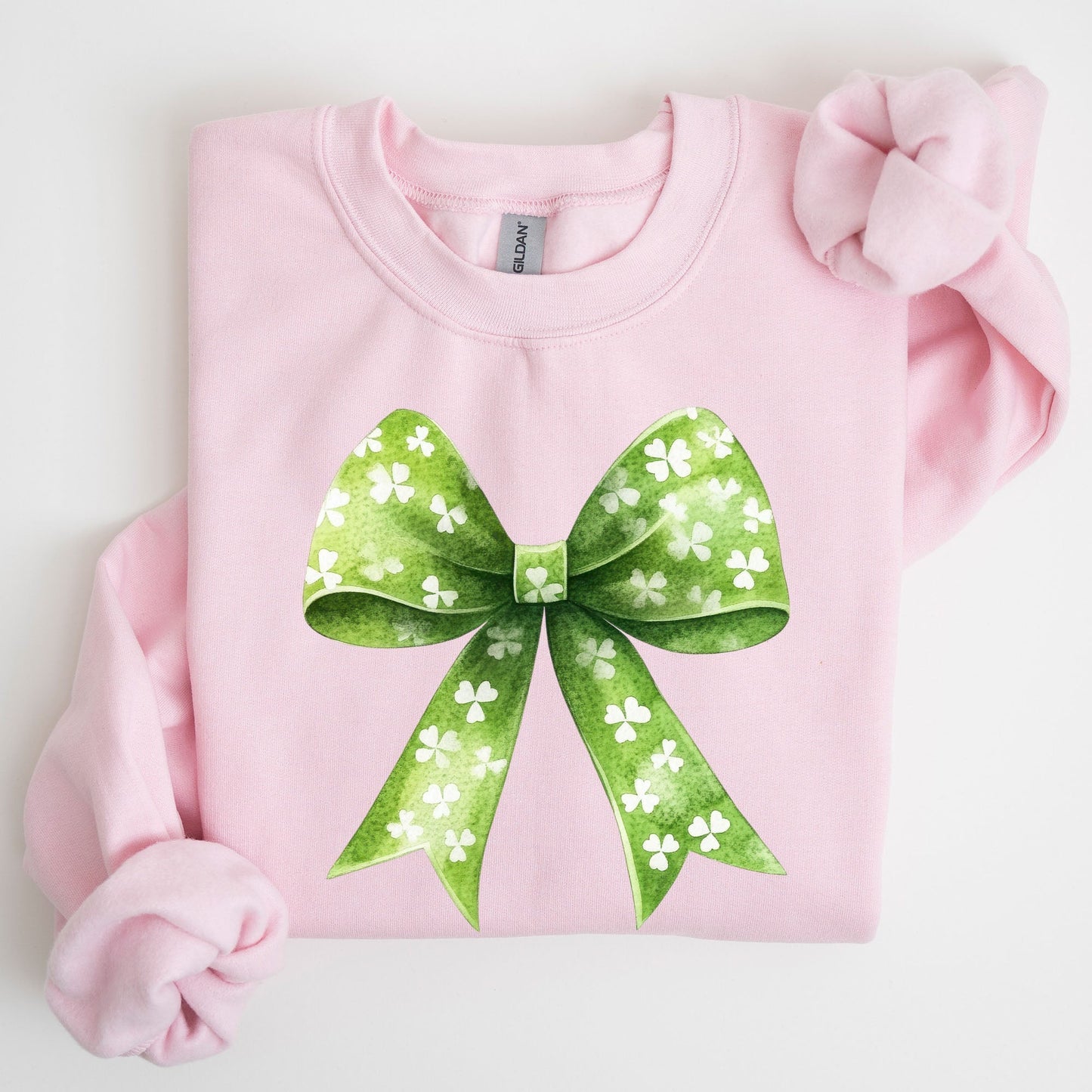 Vintage Coquette, Bow, Shamrock, Sweatshirt