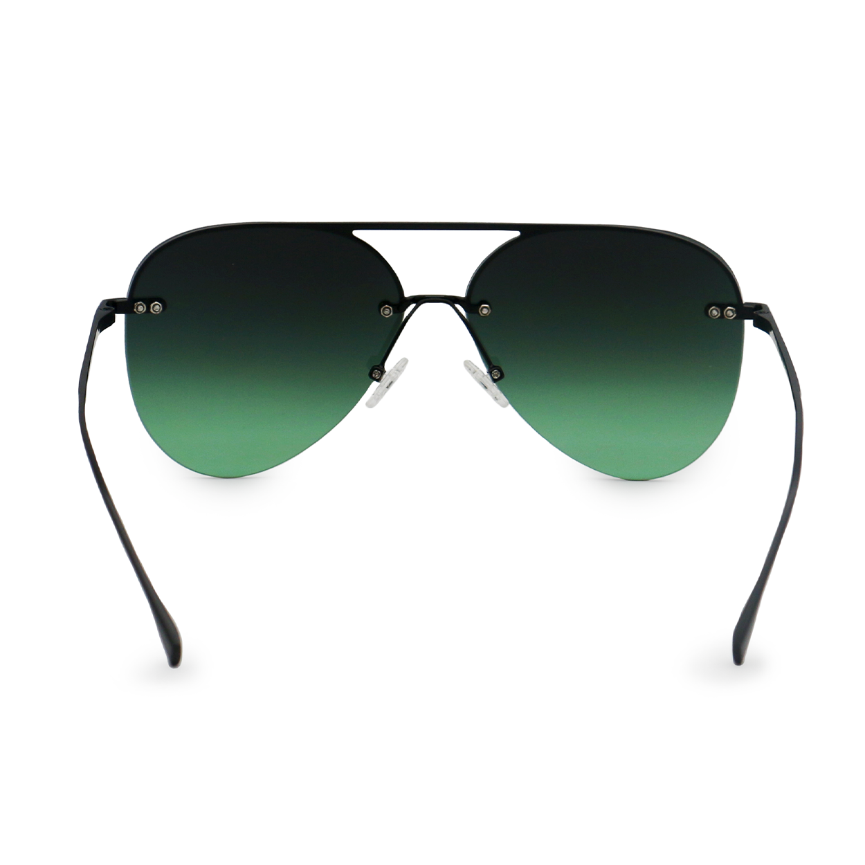 Smaller Megan 2 - Dark Green Metal Aviator Sunglasses