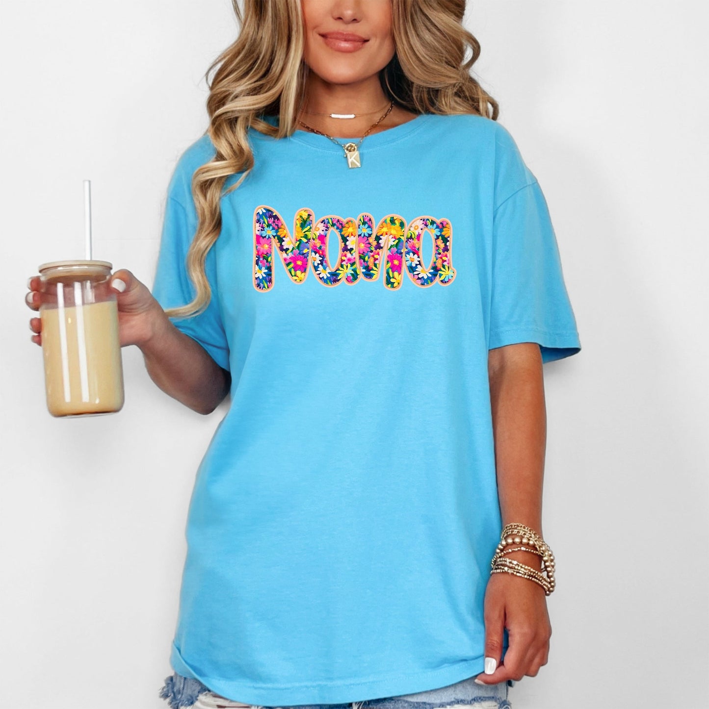 Nana Floral Comfort Colors T-Shirt