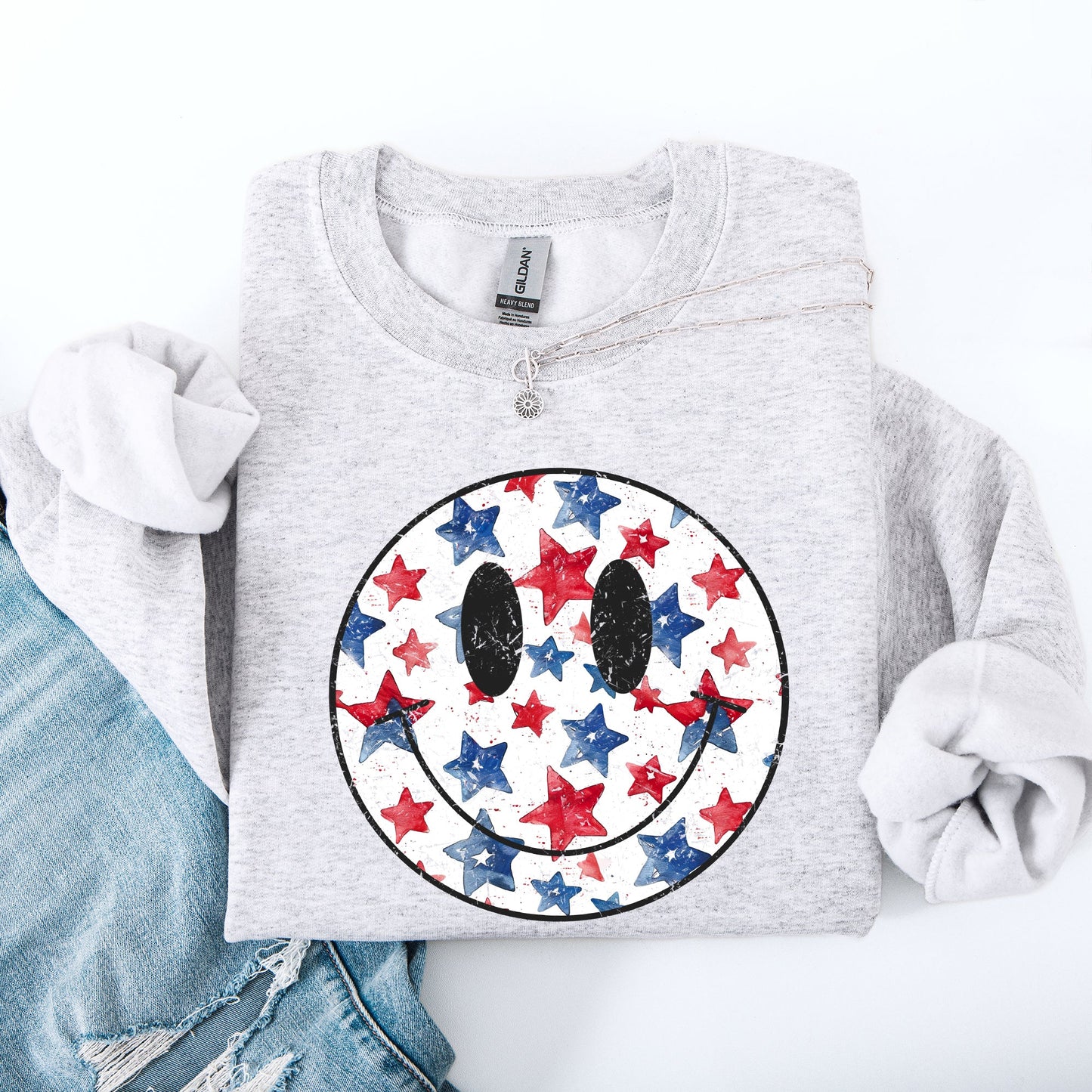 Retro Smiley Patriotic Sweatshirt