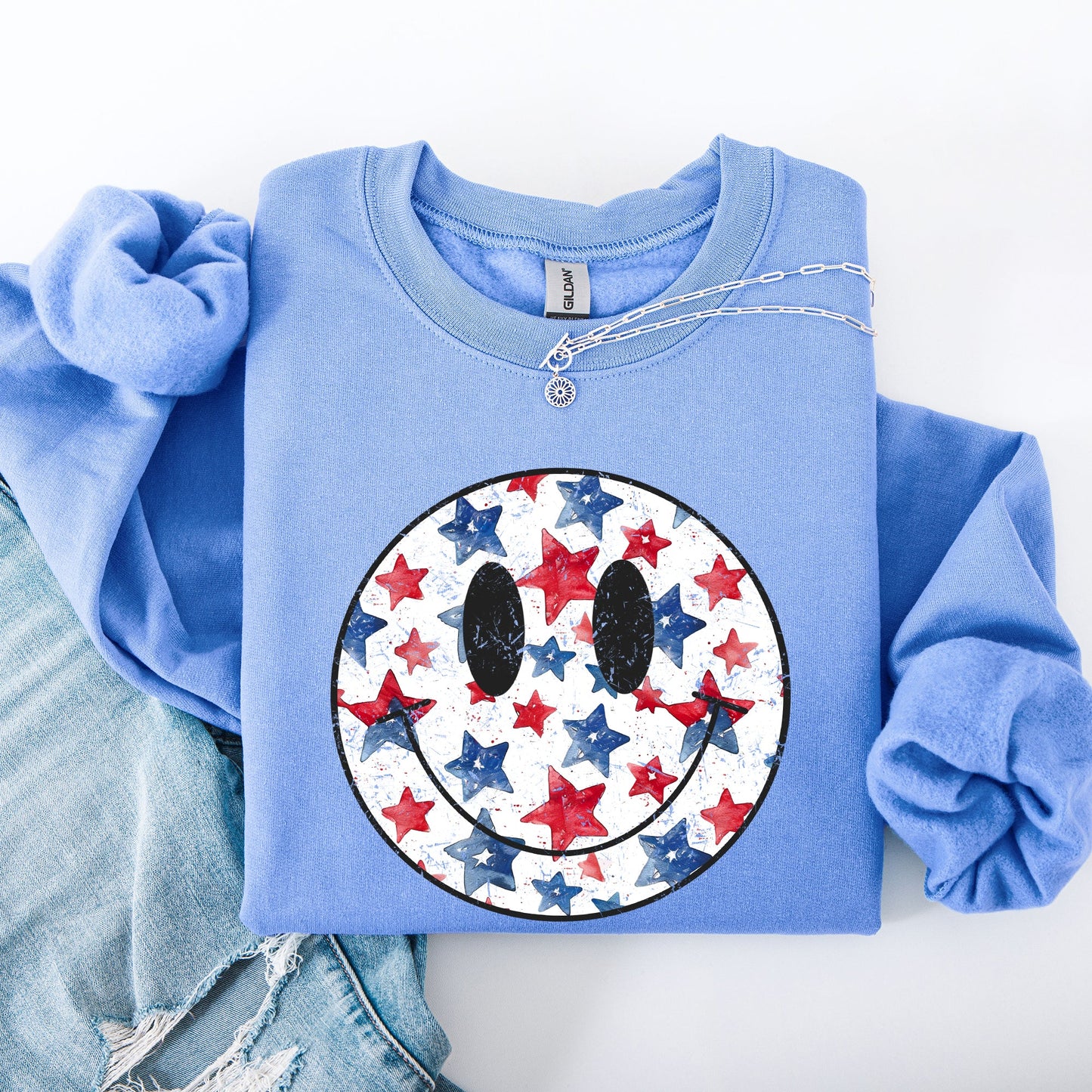Retro Smiley Patriotic Sweatshirt