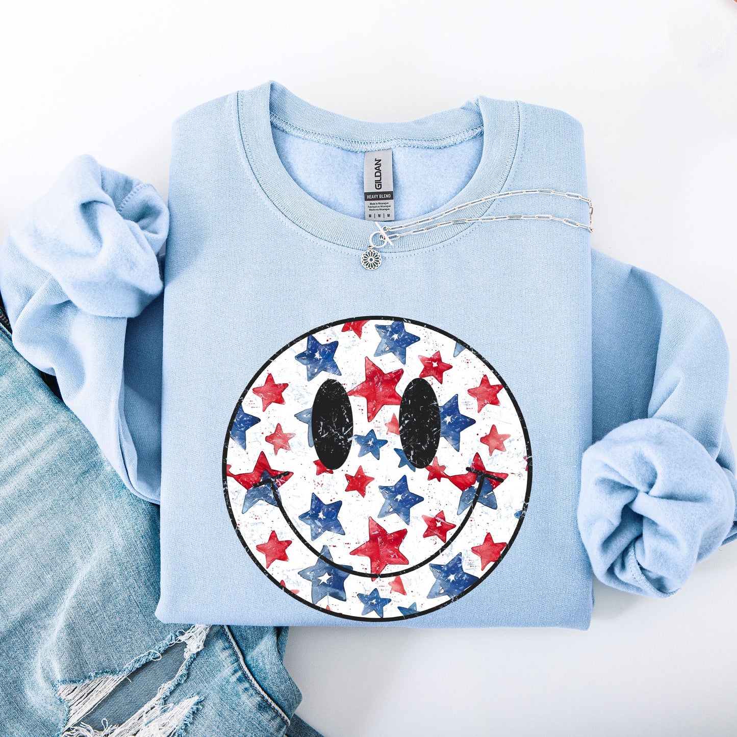 Retro Smiley Patriotic Sweatshirt