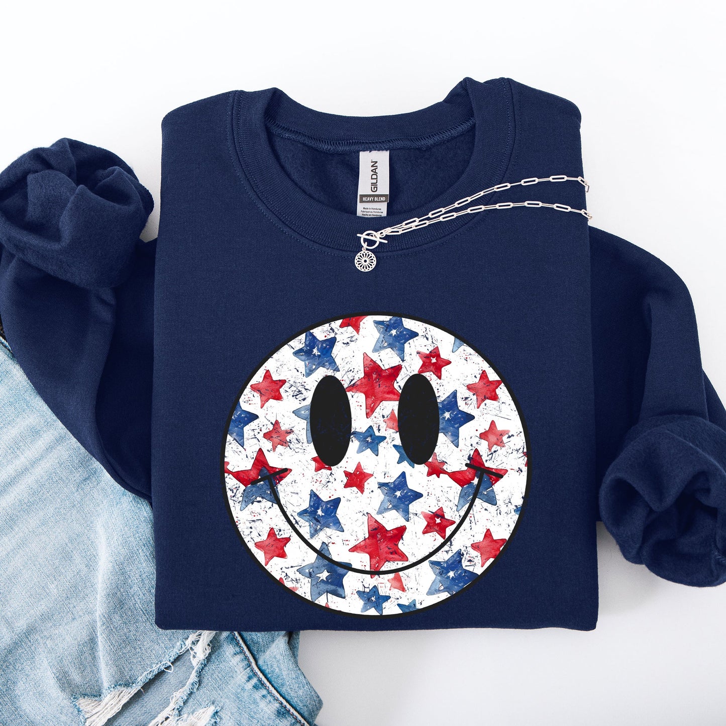 Retro Smiley Patriotic Sweatshirt