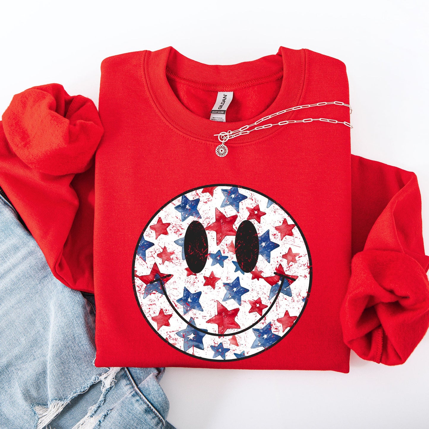 Retro Smiley Patriotic Sweatshirt