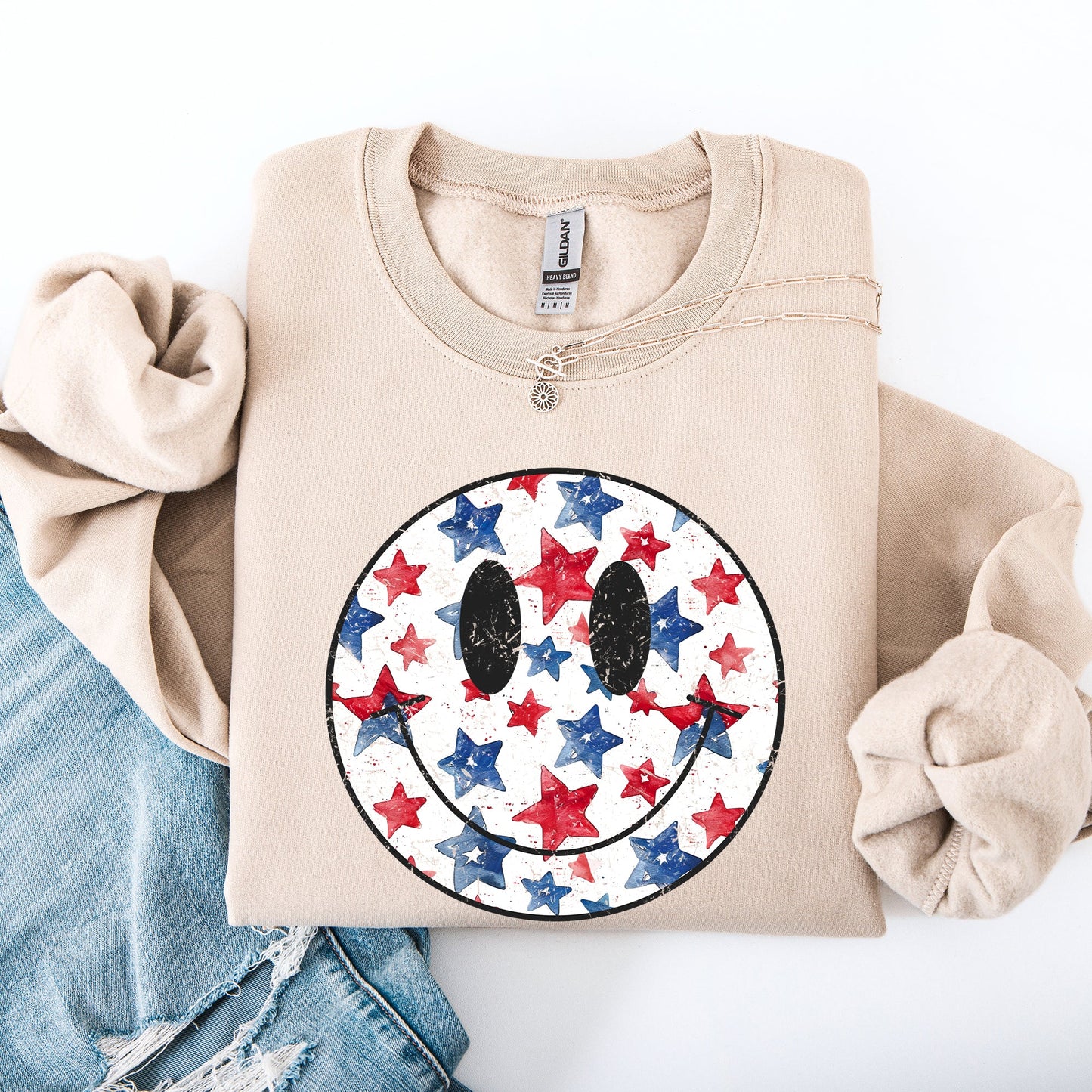 Retro Smiley Patriotic Sweatshirt