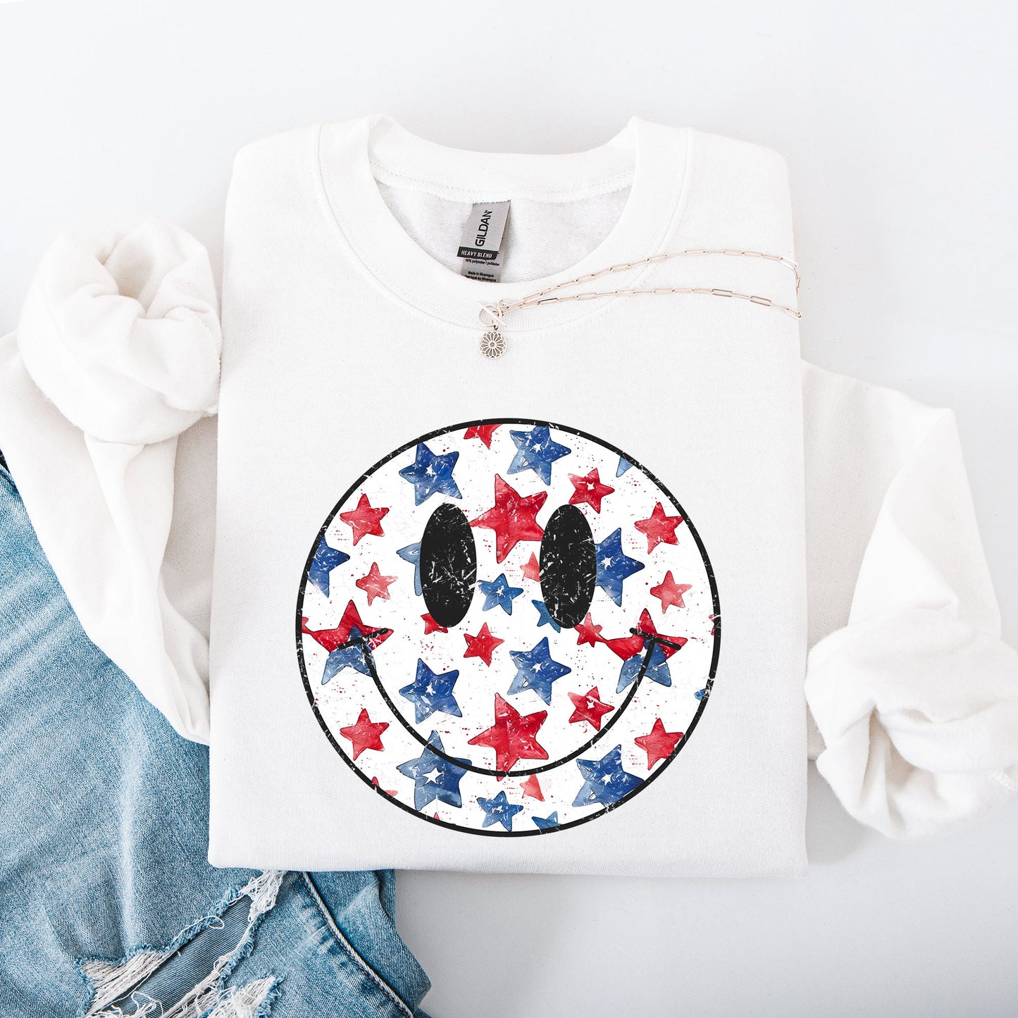 Retro Smiley Patriotic Sweatshirt