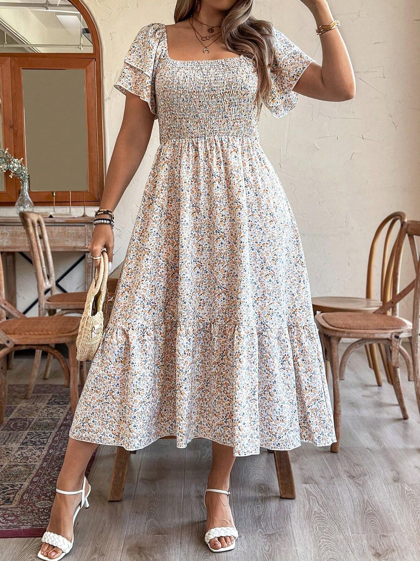 Women's Plus Size Backless Midi Dress