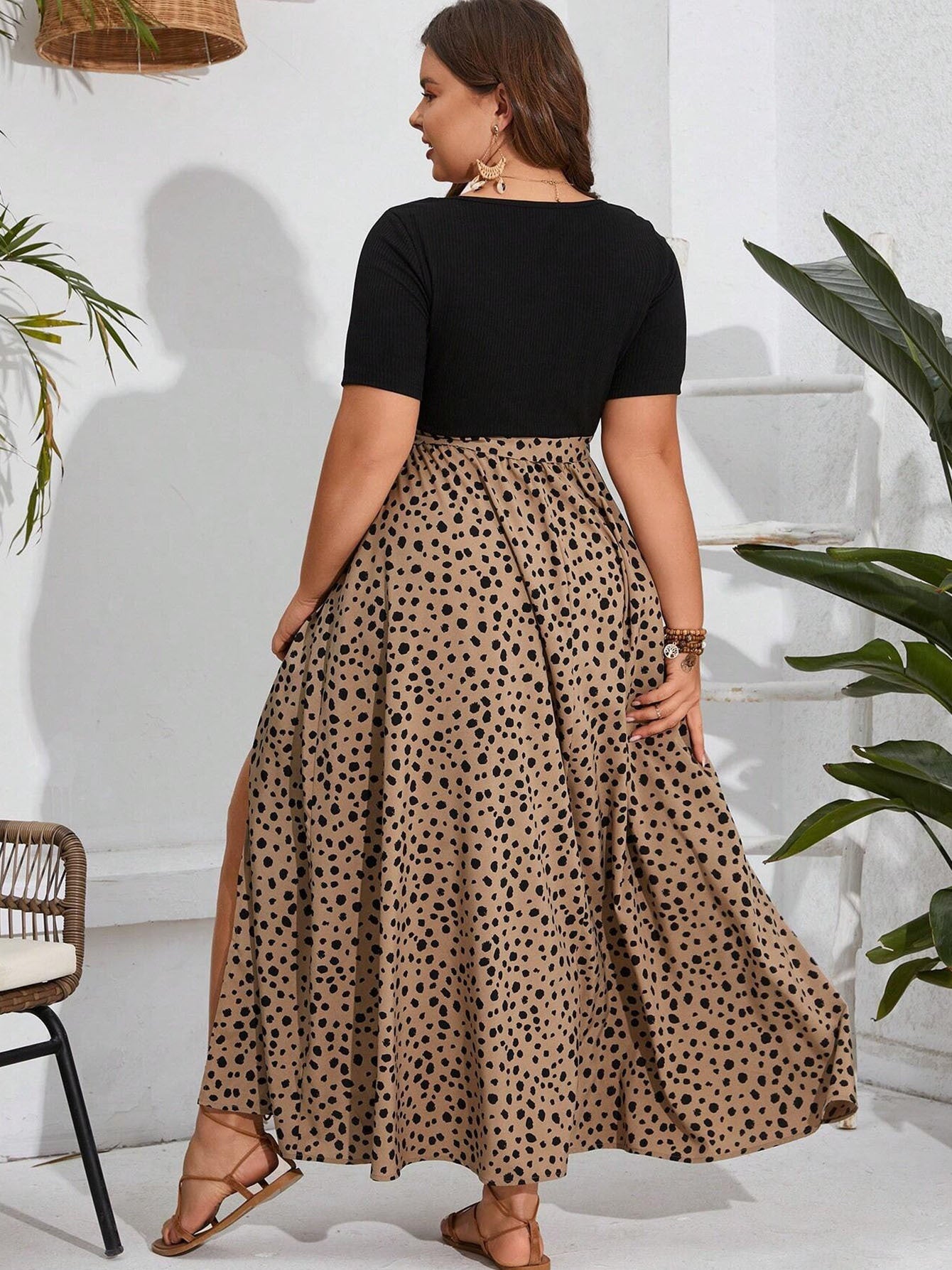 Women's Plus Size Side-Slit Dress