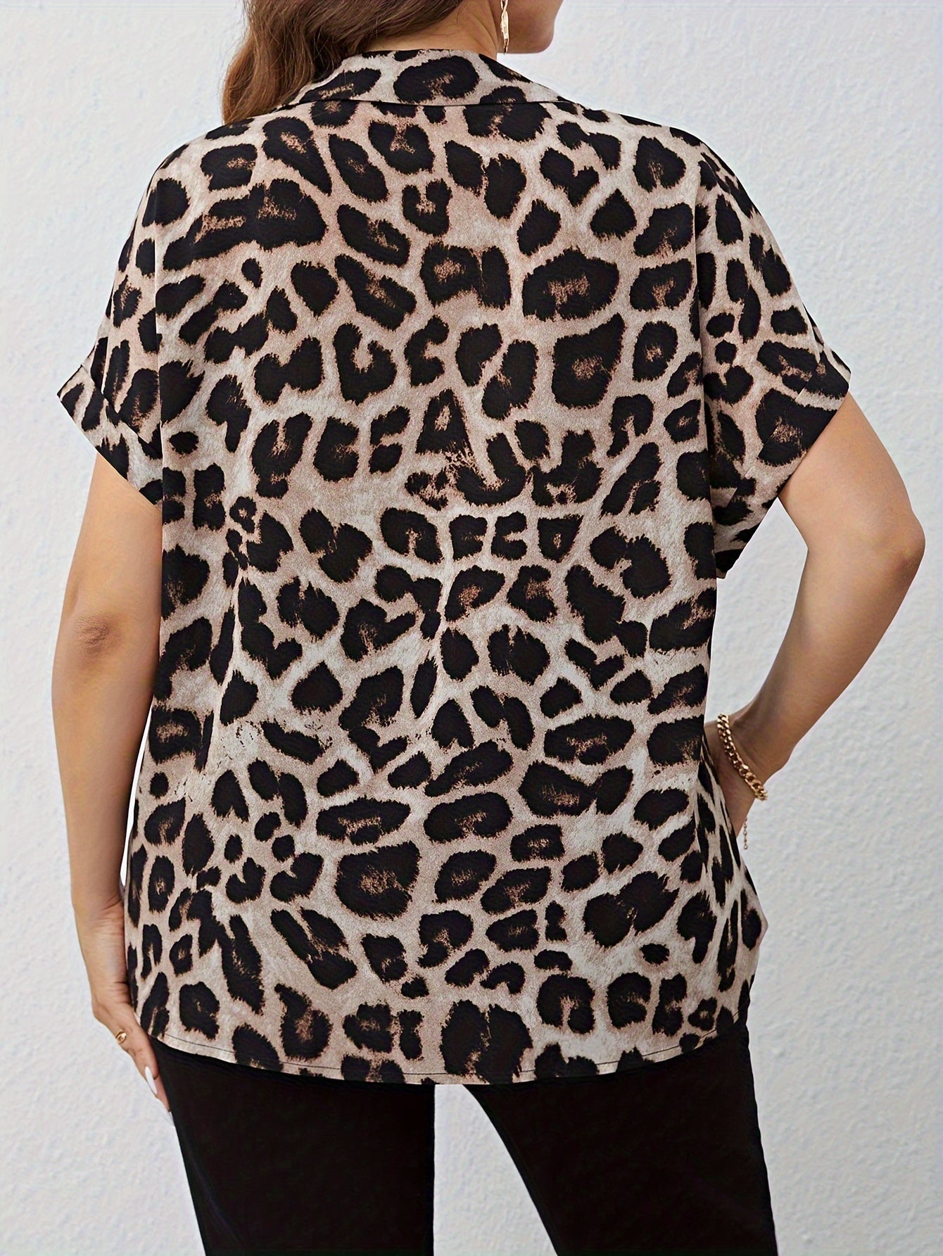 Women's Fashion Plus Size Animal Print Top