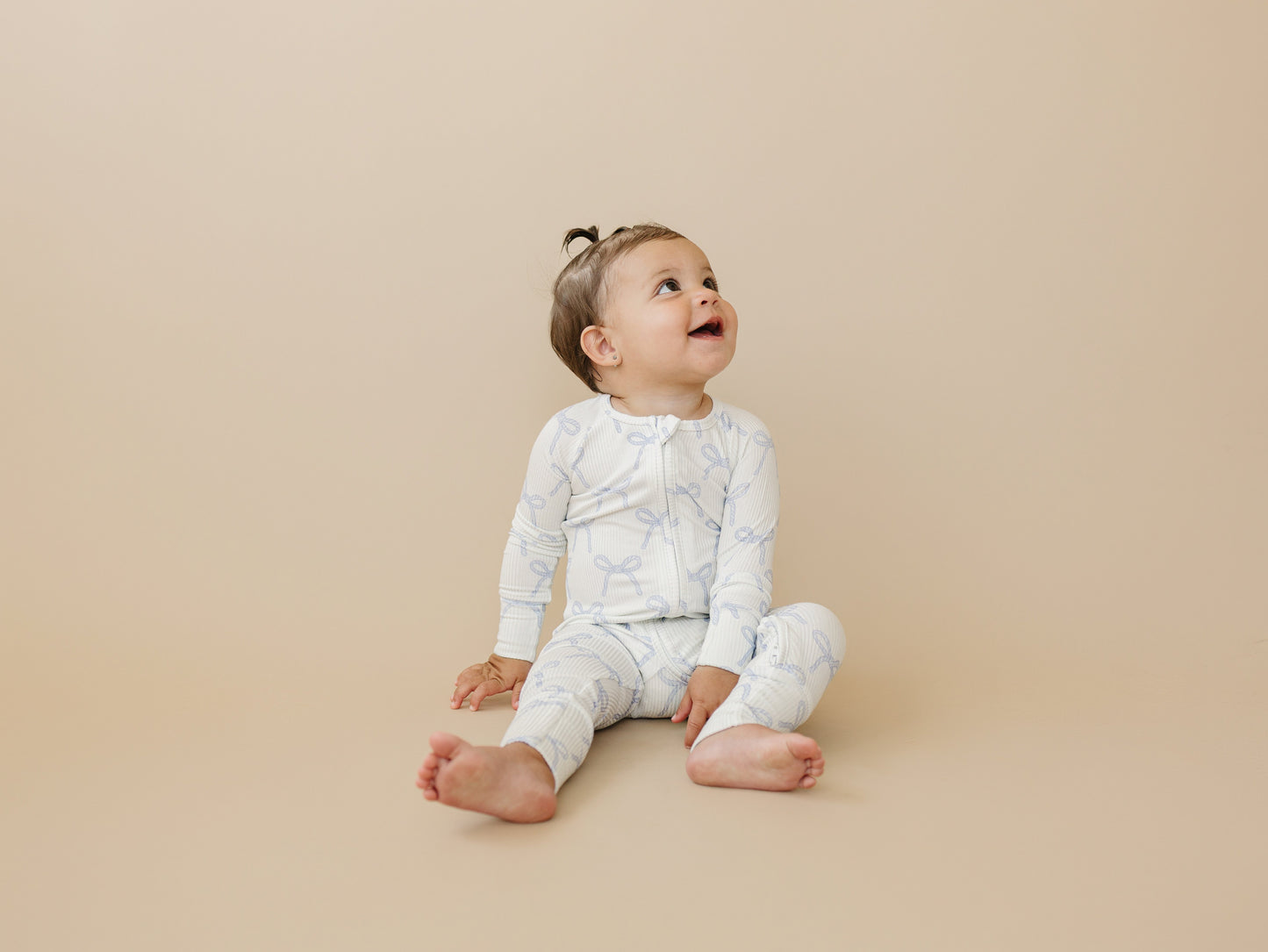 Blue Belle Ribbed Bamboo Zippy Romper