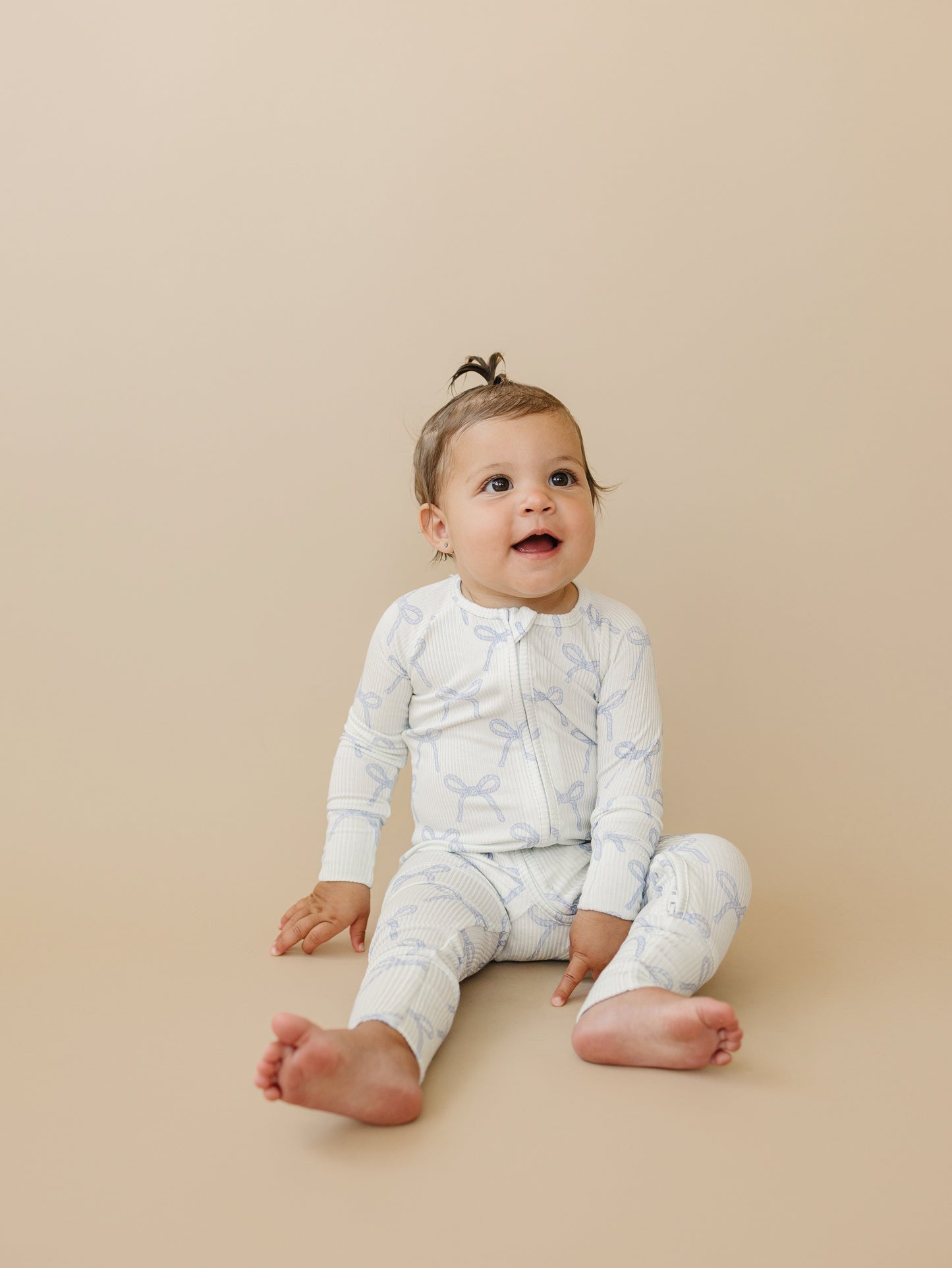 Blue Belle Ribbed Bamboo Zippy Romper