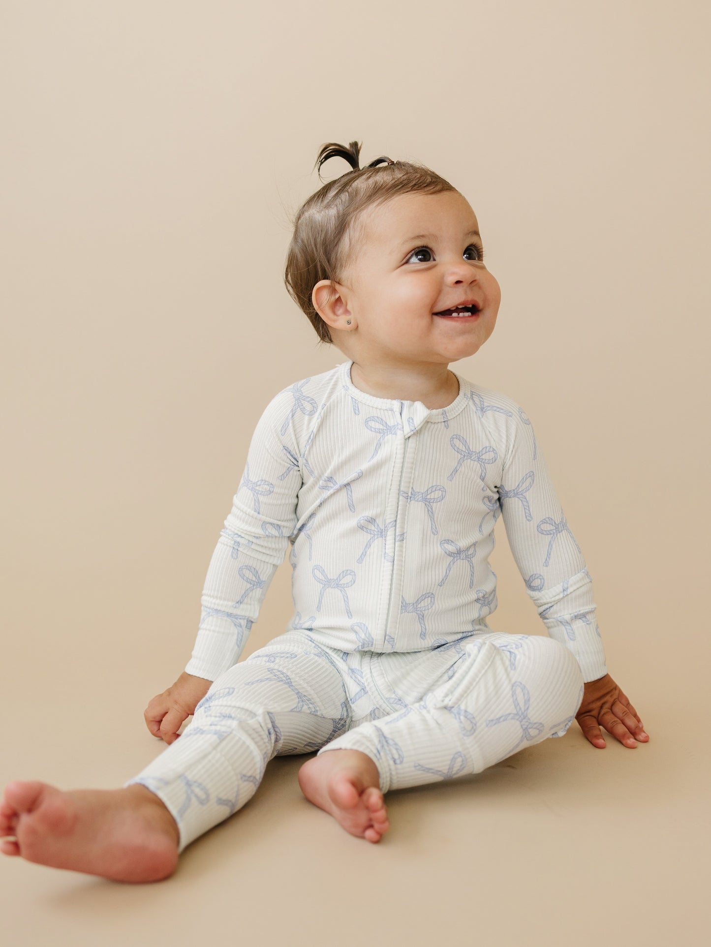 Blue Belle Ribbed Bamboo Zippy Romper