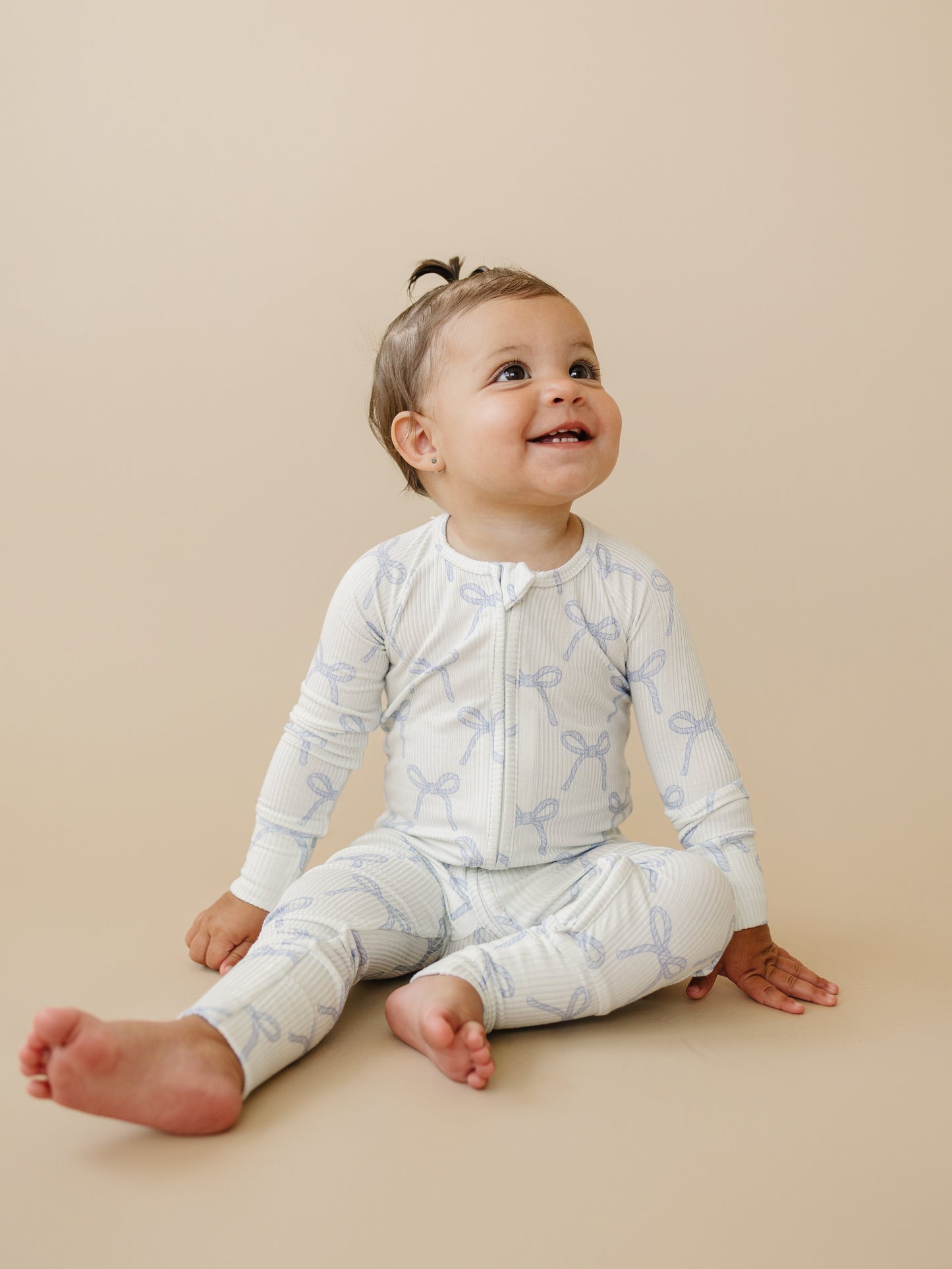 Blue Belle Ribbed Bamboo Zippy Romper
