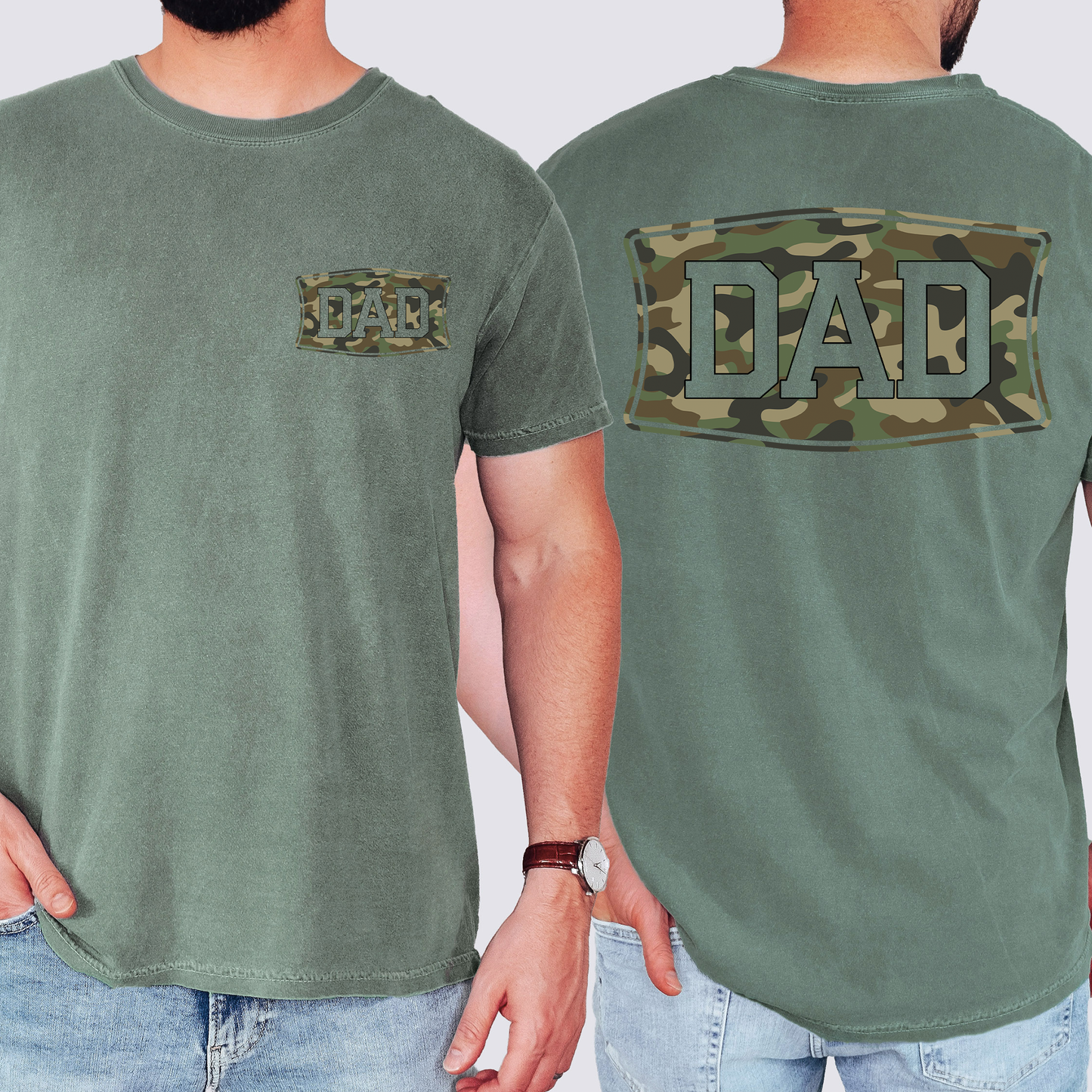 Dad, Camo Comfort Colors T-Shirt