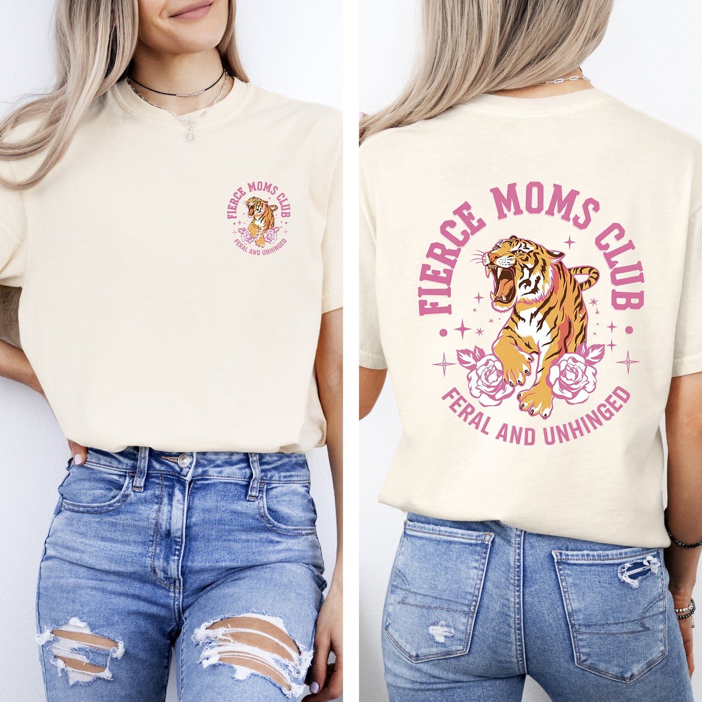 Fierce Moms Club, Tiger Comfort Colors T-Shirt
