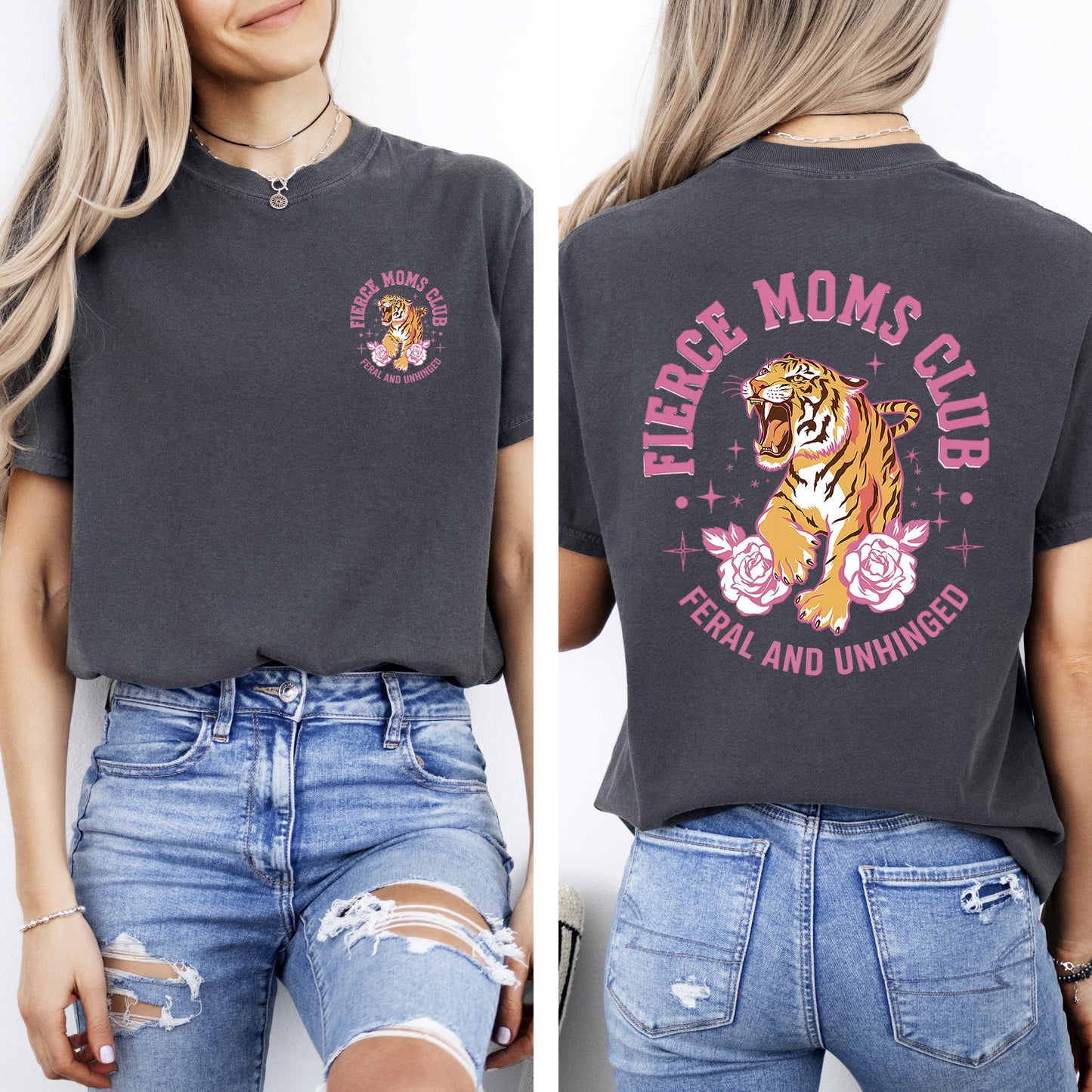 Fierce Moms Club, Tiger Comfort Colors T-Shirt