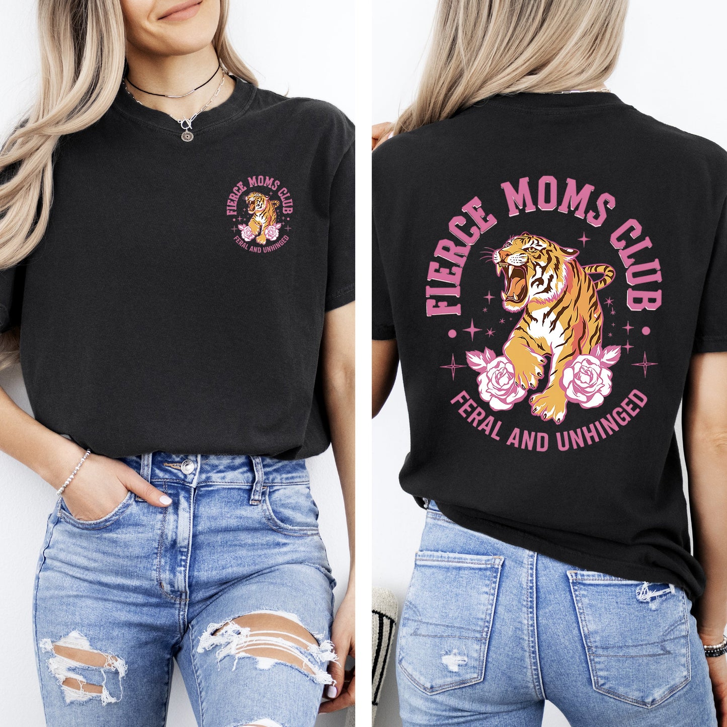 Fierce Moms Club, Tiger Comfort Colors T-Shirt