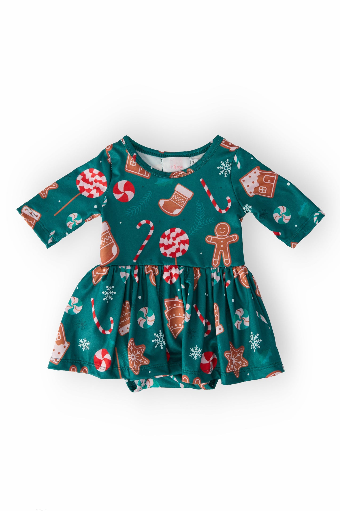 Gingerbread House 3/4 Sleeve Twirl Bodysuit