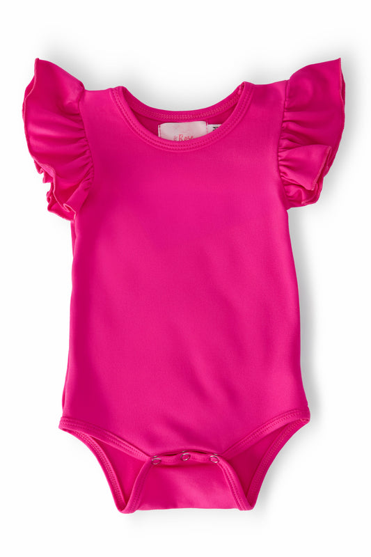Hot Pink S/S Flutter Bodysuit