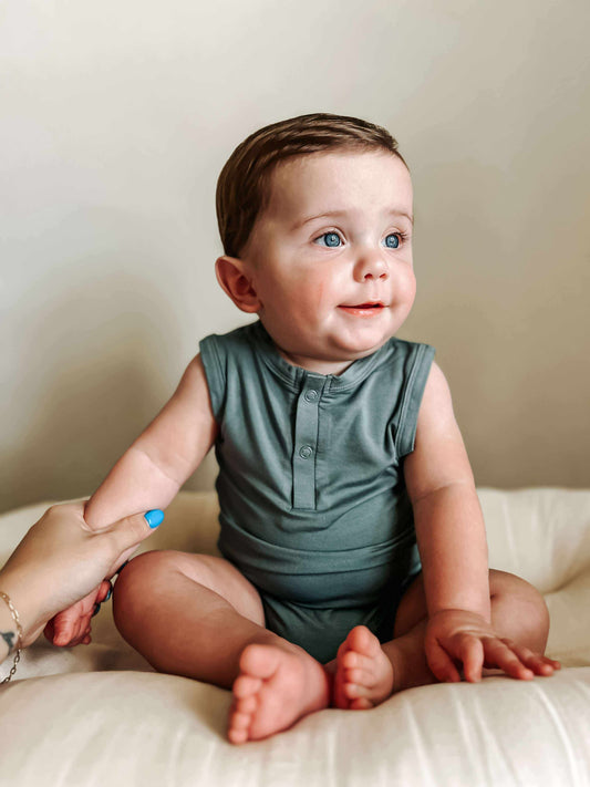Bamboo Minimalist Henley Romper