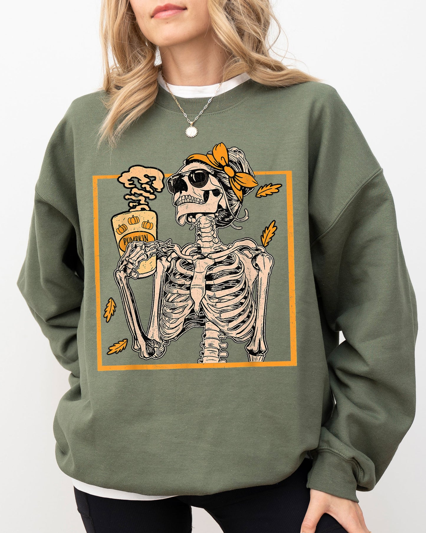 Coffee Lover Skeleton Lady Sweatshirt