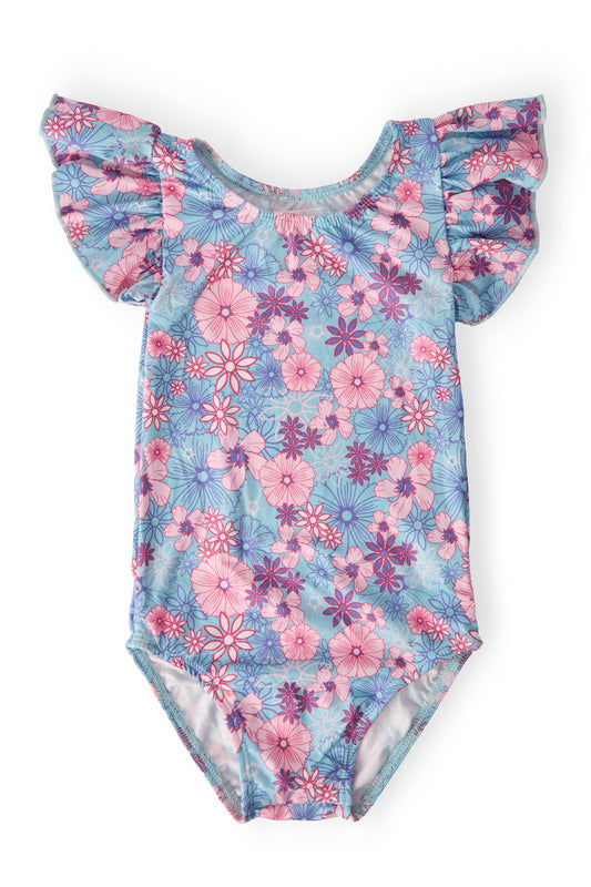 Love Blooms S/S Flutter Sleeve Leotard