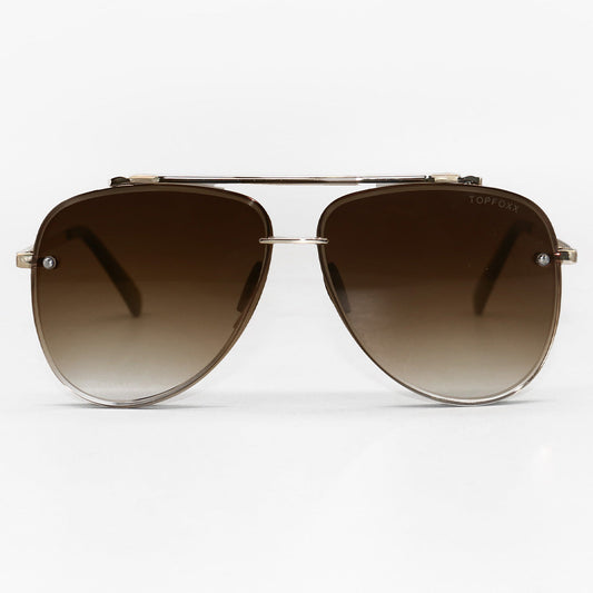 Luna - Tangle Free - Faded Brown Aviator Sunglasses