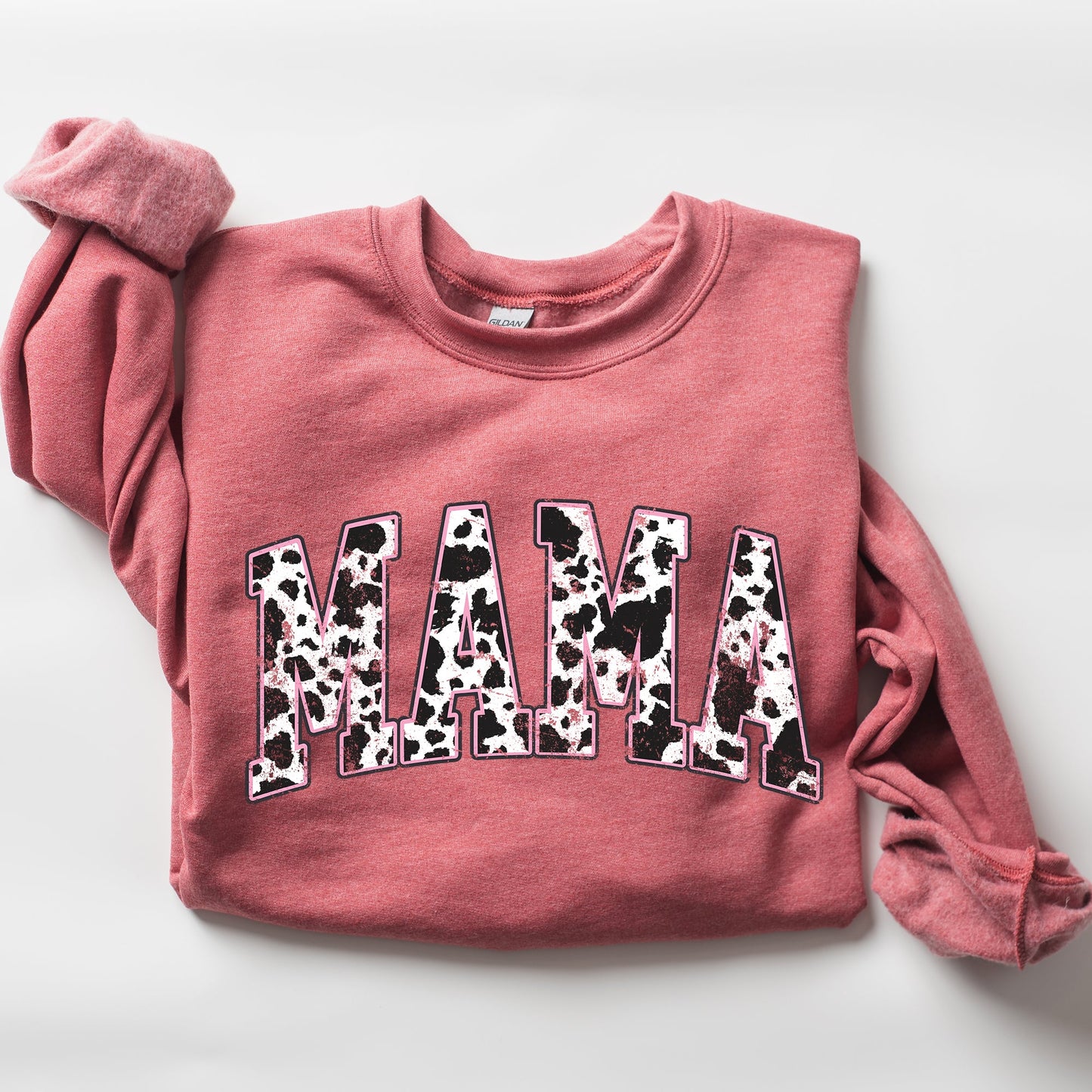 Mama, Cow Print Western Sweatshirt