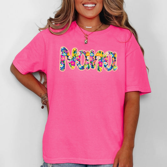 Nana Floral Comfort Colors T-Shirt