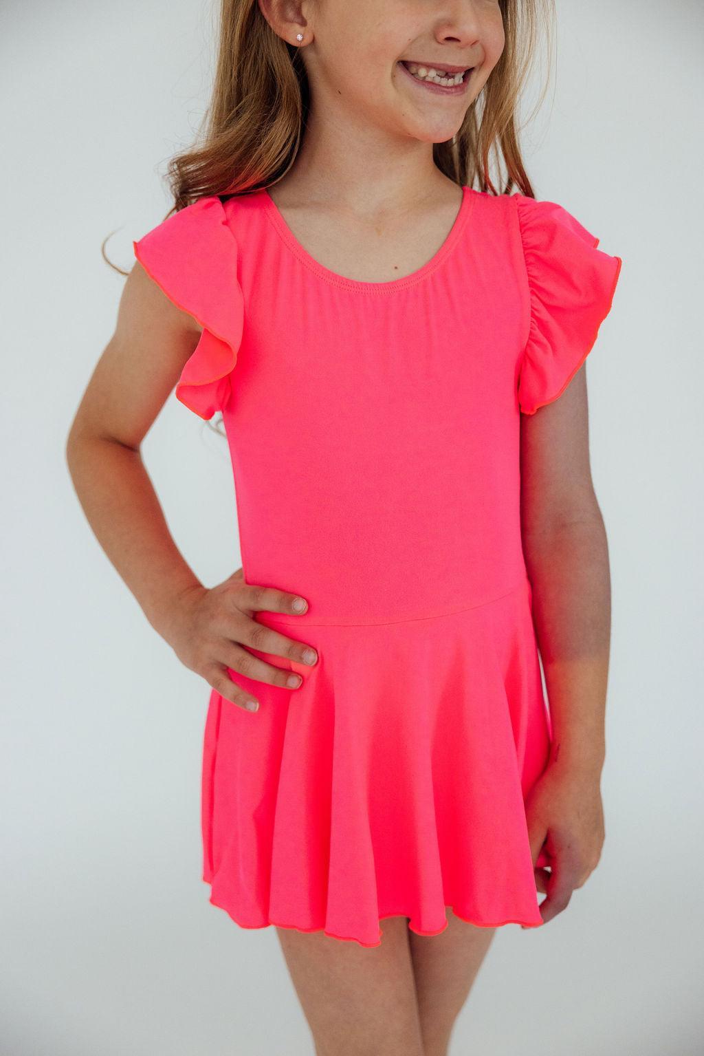 Neon Pink S/S Twirl Leotard