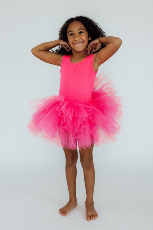 Neon Pink Tank Tutu Leotard