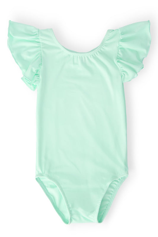 Pastel Green S/S Flutter Sleeve Leotard