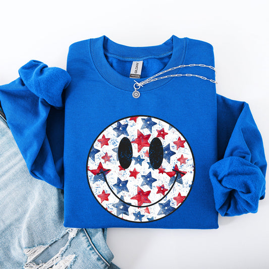 Retro Smiley Patriotic Sweatshirt