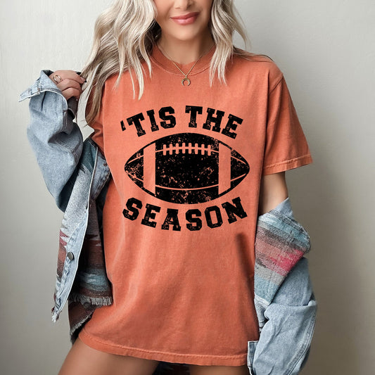 Tis The Season, Football Comfort Colors T-Shirt
