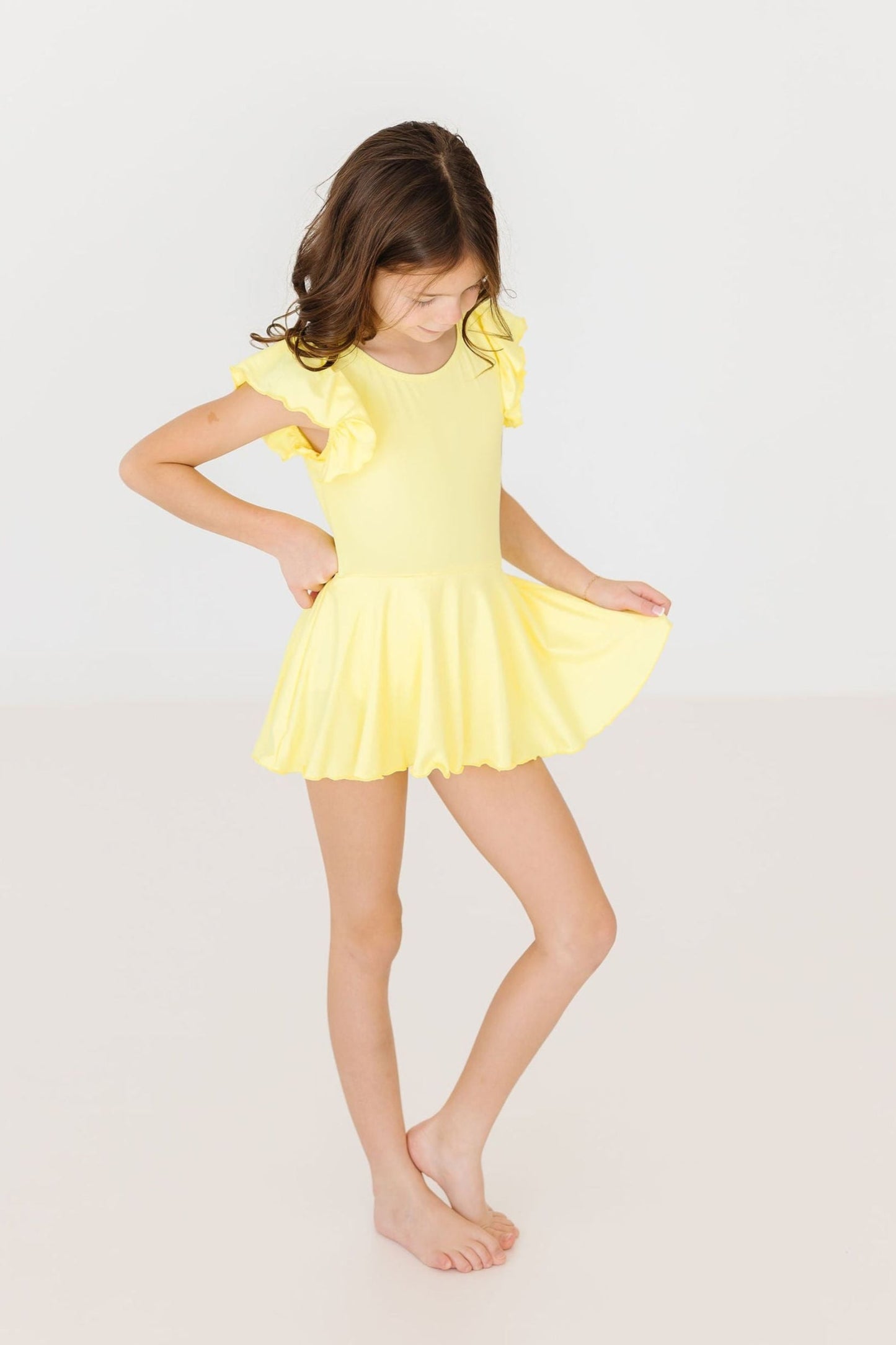 Yellow S/S Twirl Leotard