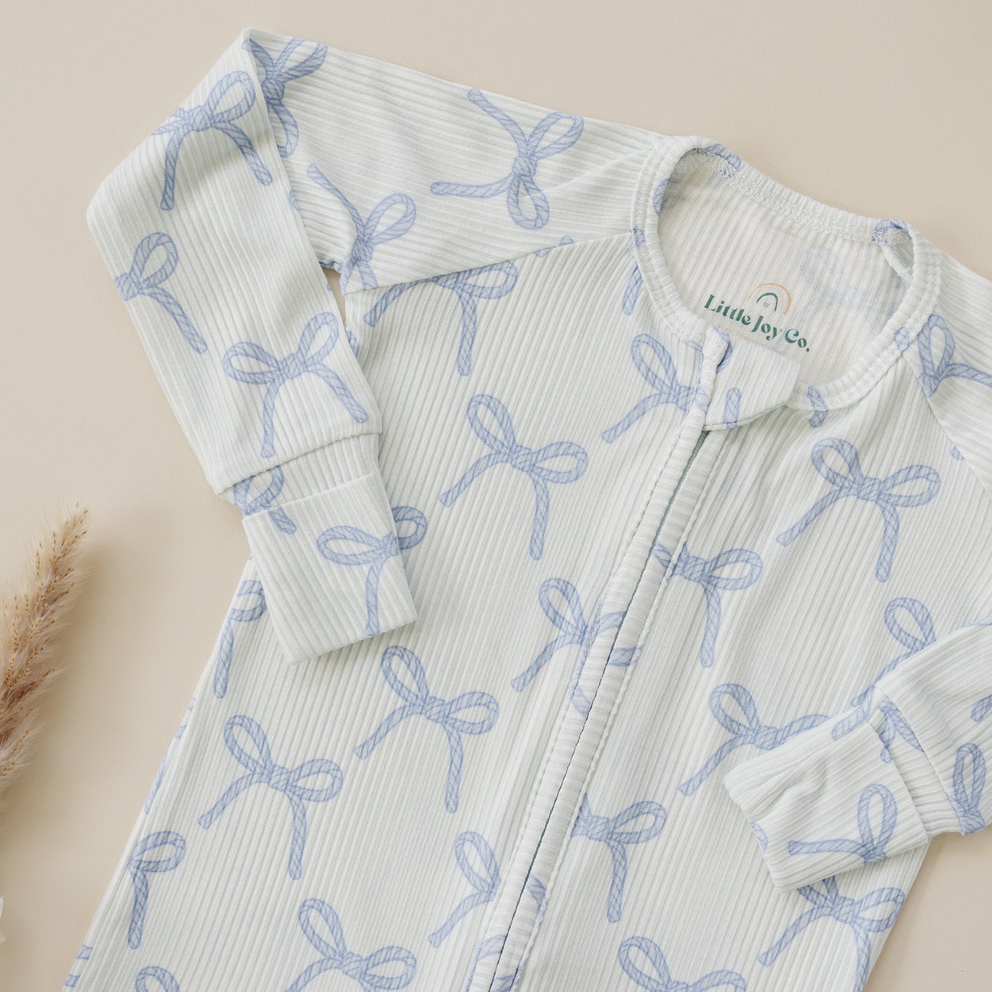 Blue Belle Ribbed Bamboo Zippy Romper