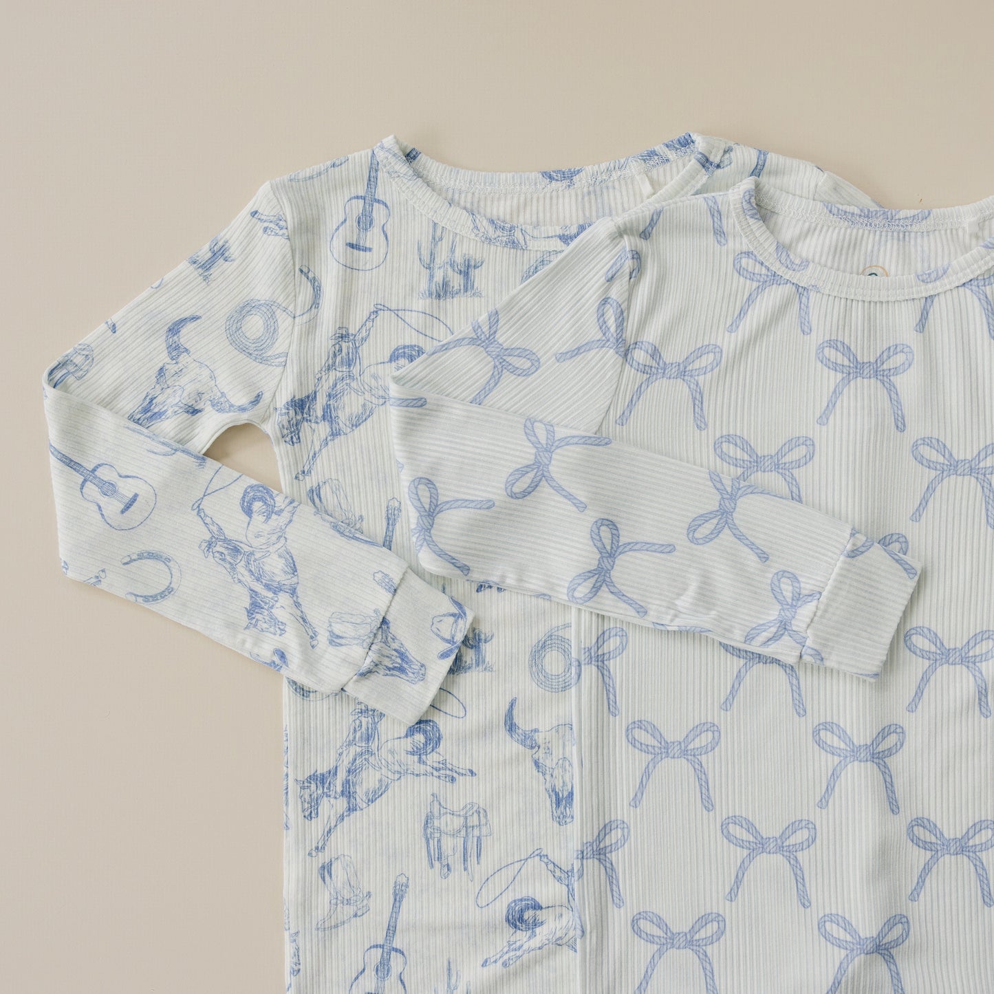 Blue Belle Ribbed Bamboo Zippy Romper