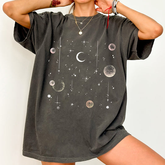 Moon Phase Boho, Oversized Comfort Colors Tshirt