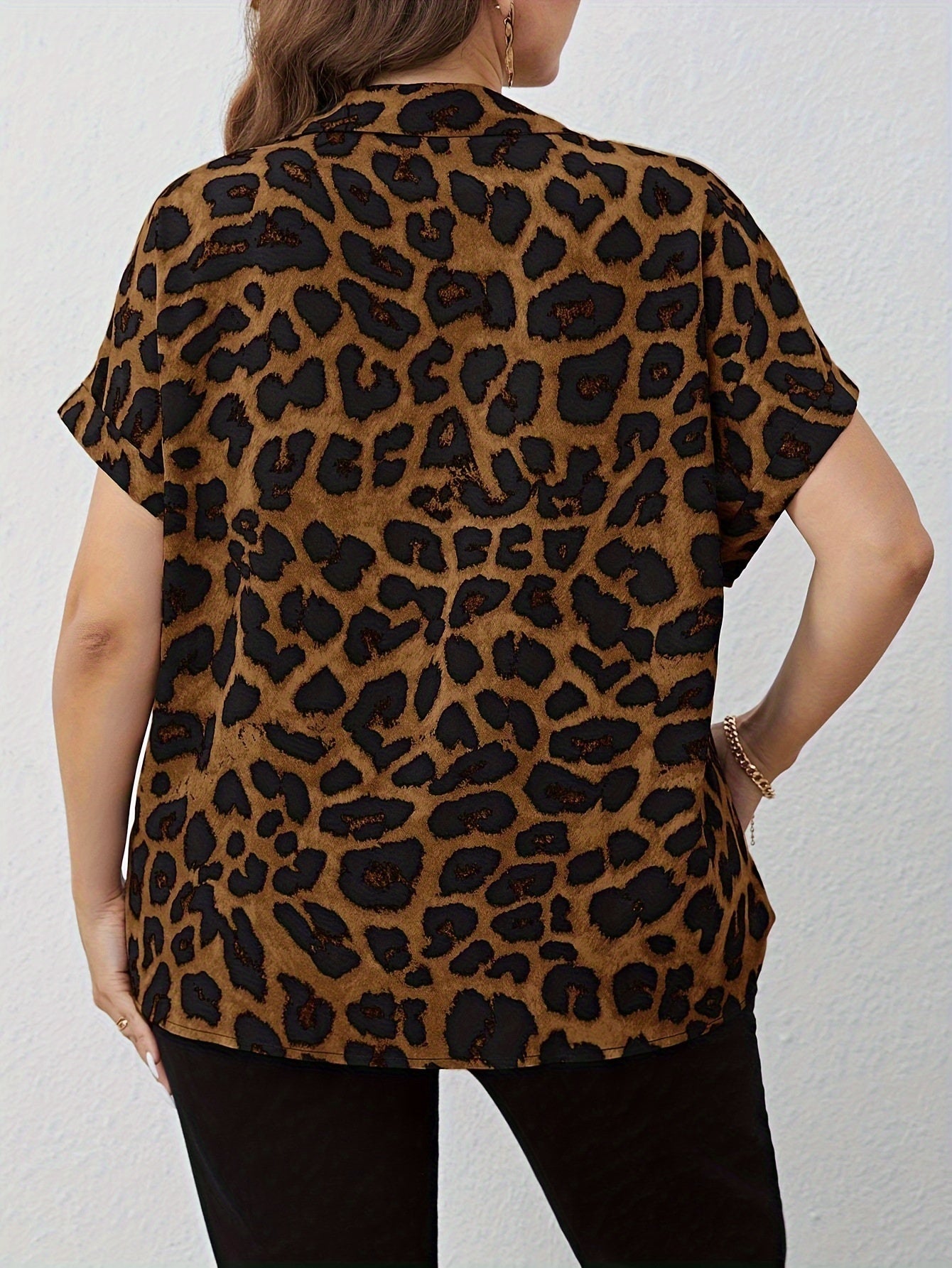 Women's Fashion Plus Size Animal Print Top